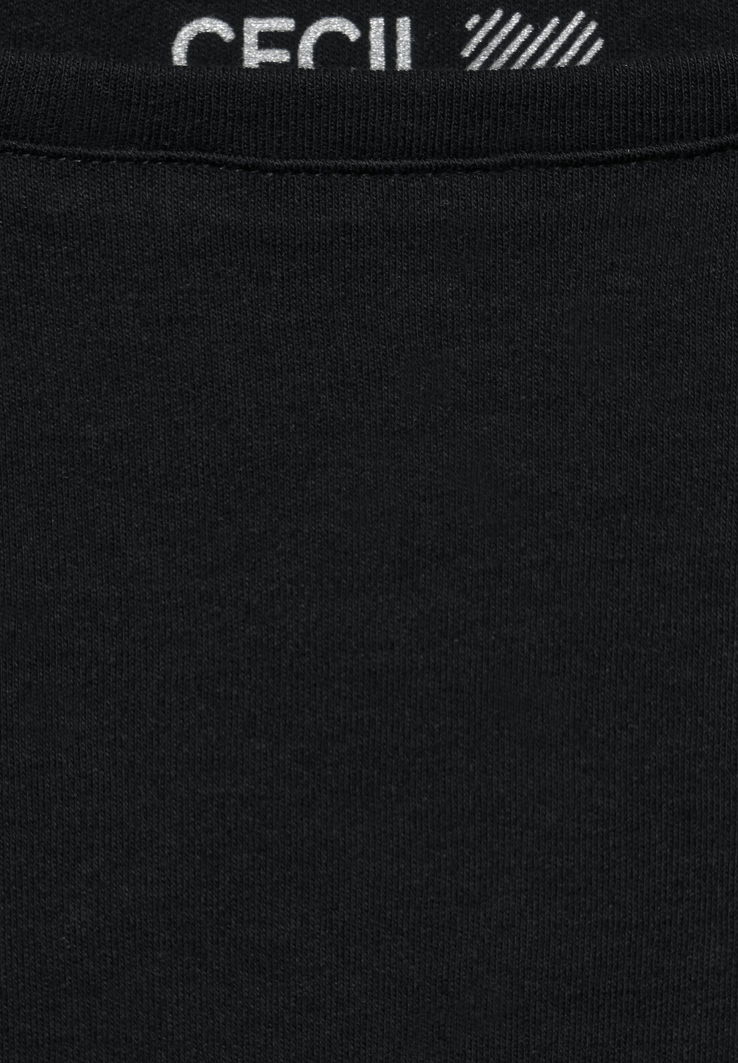 CECIL Basic T-Shirt in Unifarbe - Farbe: Black