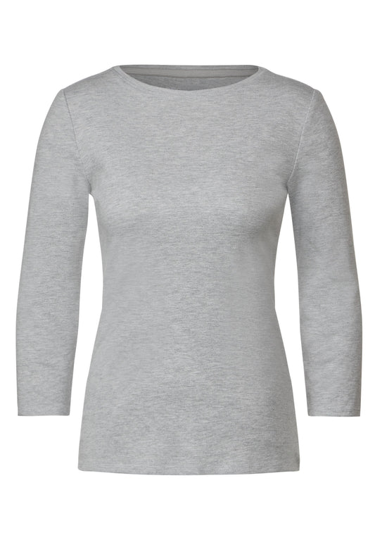 CECIL - Basic Shirt in Unifarbe - Farbe: grey melange