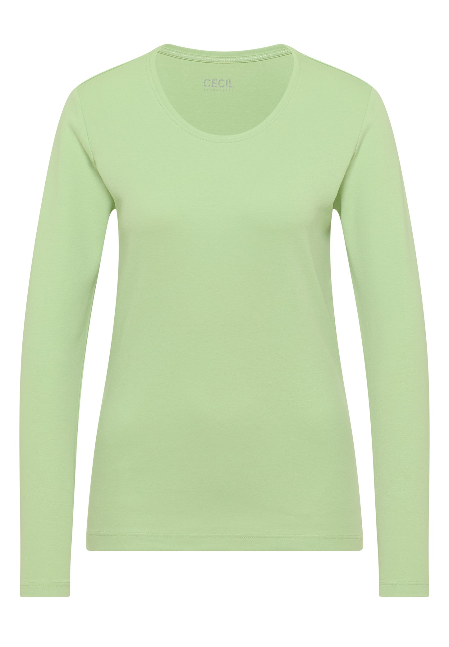 CECIL - Basic Langarmshirt - Farbe: bamboo green