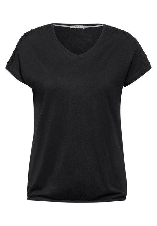 CECIL - Dekoratives T-Shirt - schwarz