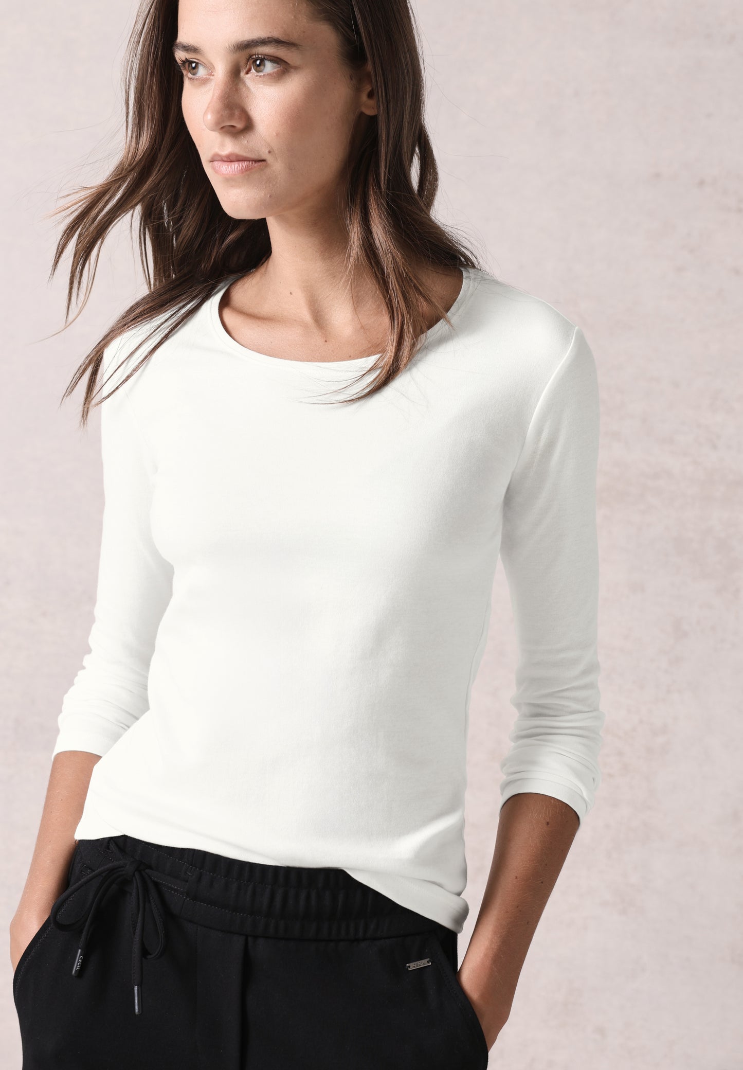 CECIL Shirt mit Rundhals â Farbe: ecru