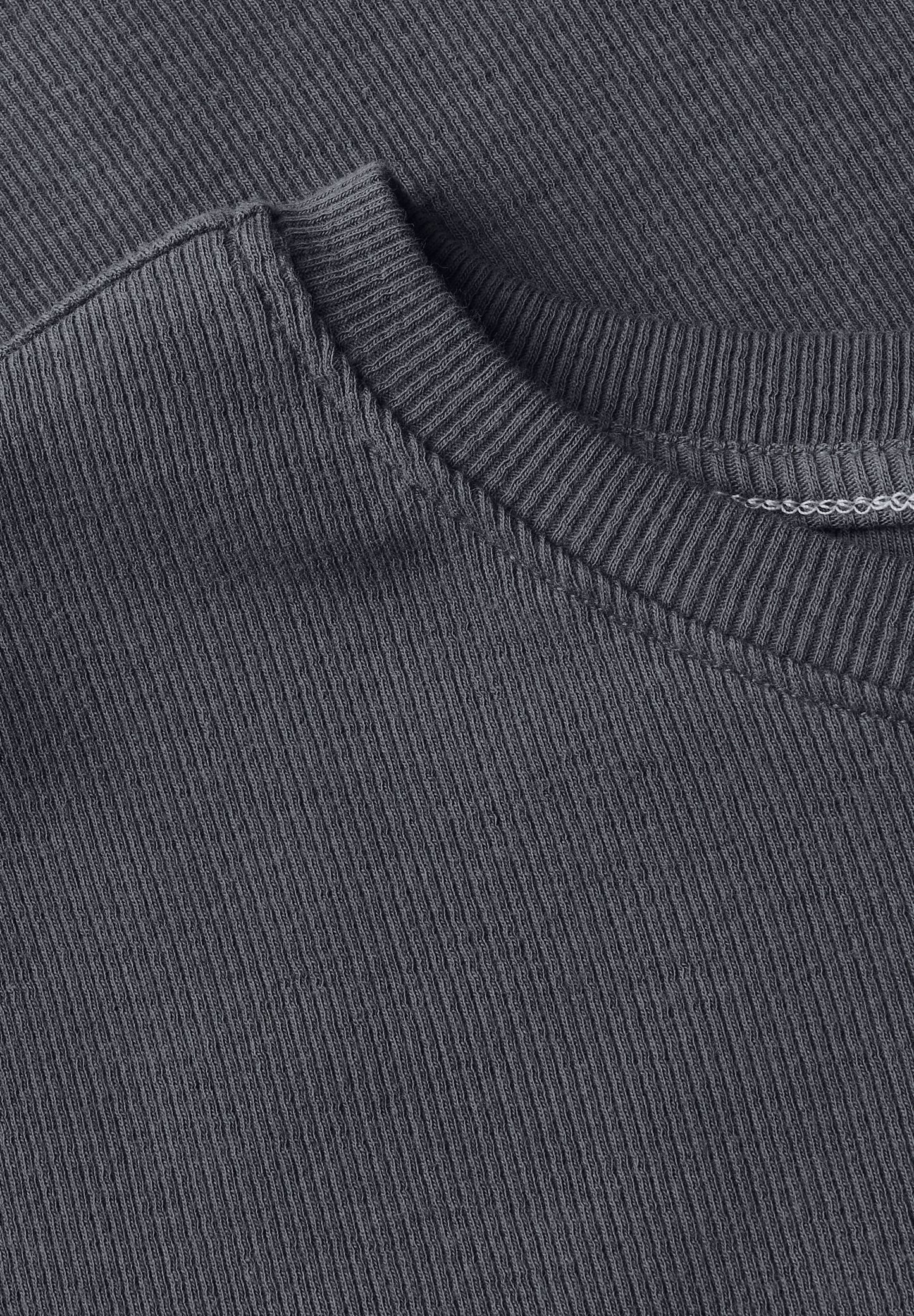 CECIL Basic Rippstruktur T-Shirt - Farbe: volcanic grey
