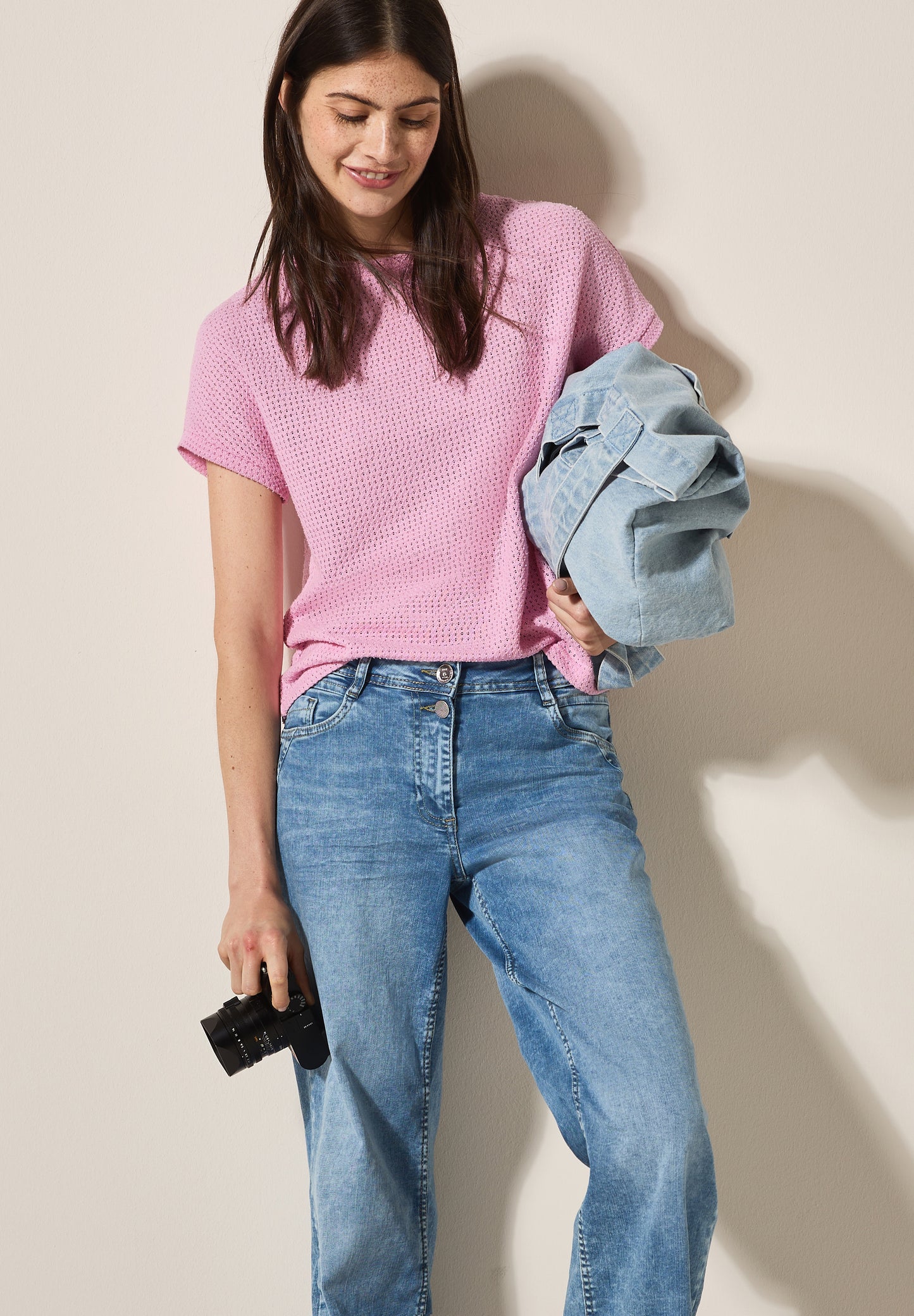 CECIL Struktur-T-Shirt - Farbe: cherry blossom pink