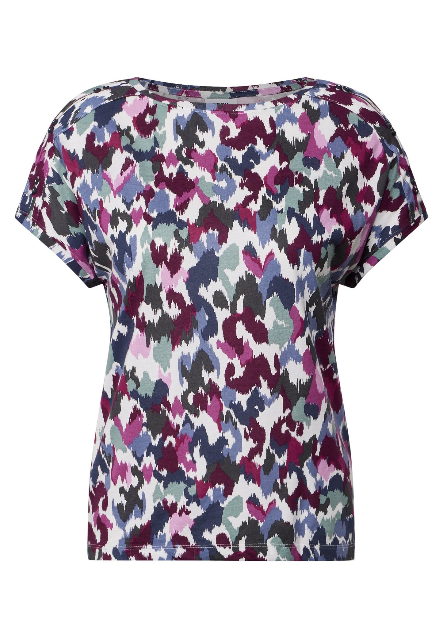 CECIL T-Shirt mit Knopfdetail - Farbe: vanilla white