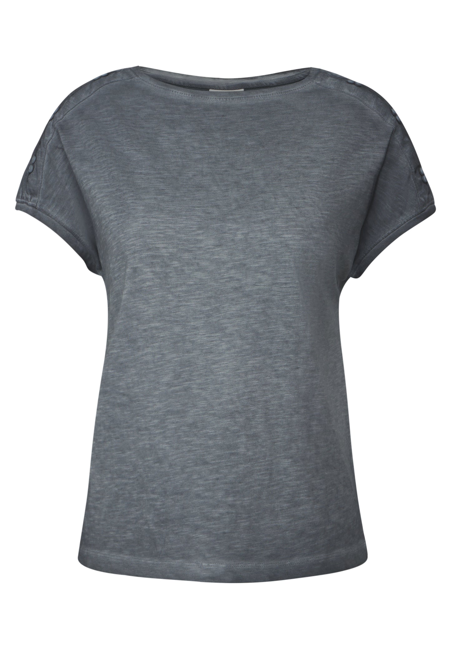 CECIL T-Shirt mit Knopfdetail - Farbe: volcanic grey