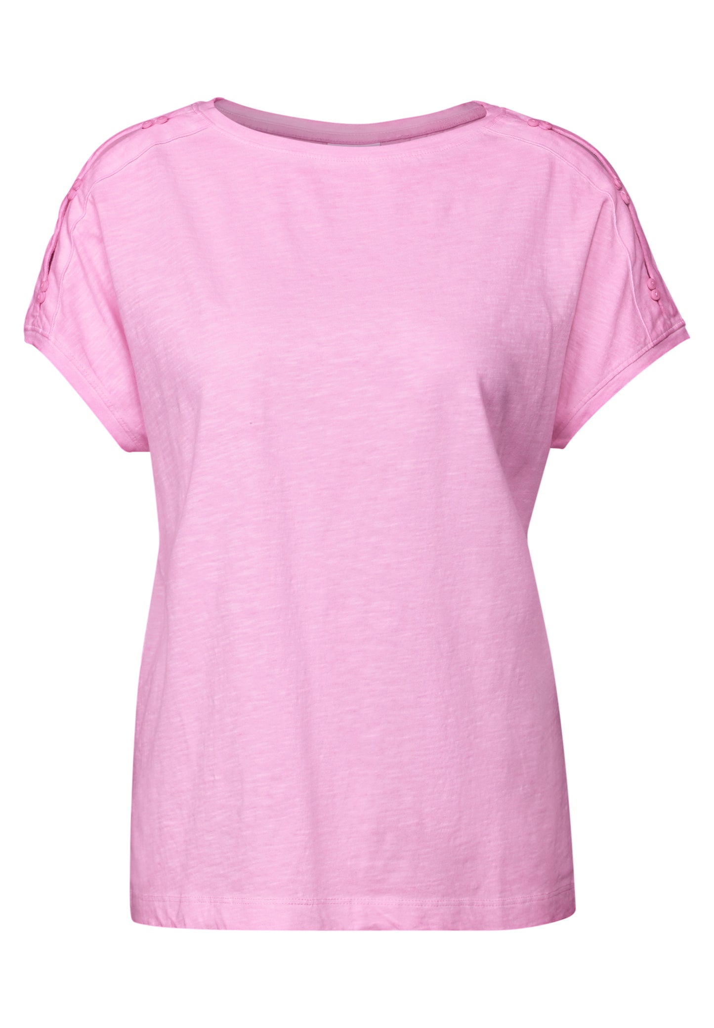 CECIL T-Shirt mit Knopfdetail - Farbe: fresh neon pink