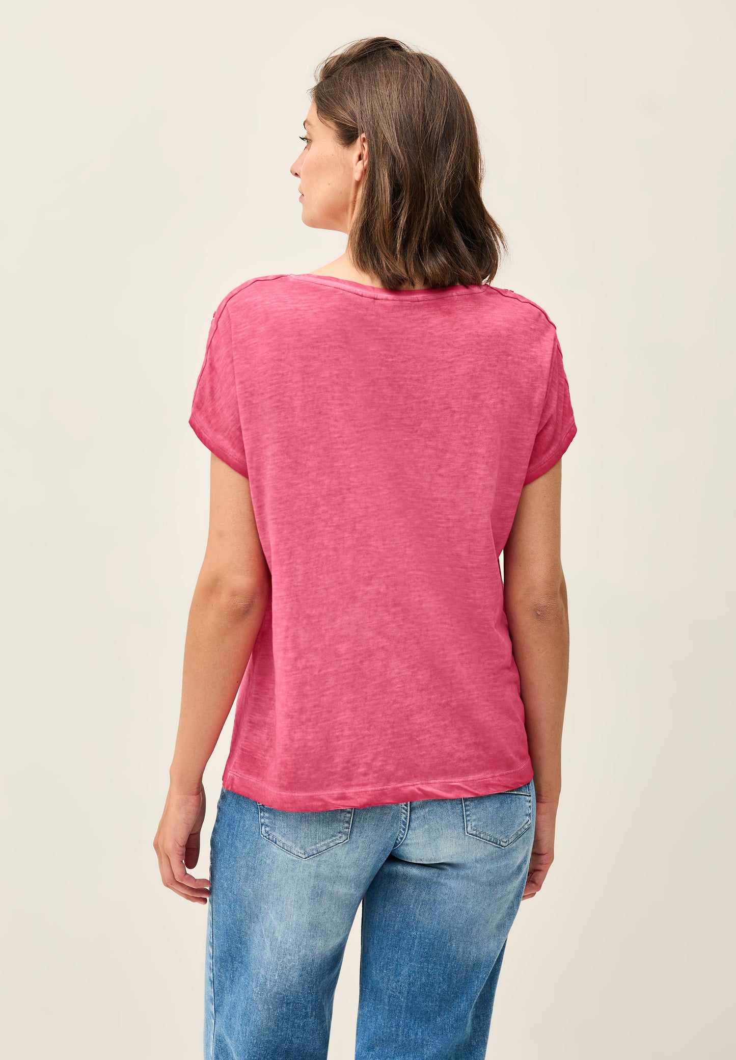 CECIL T-Shirt mit Knopfdetail - Farbe: glazed apple red