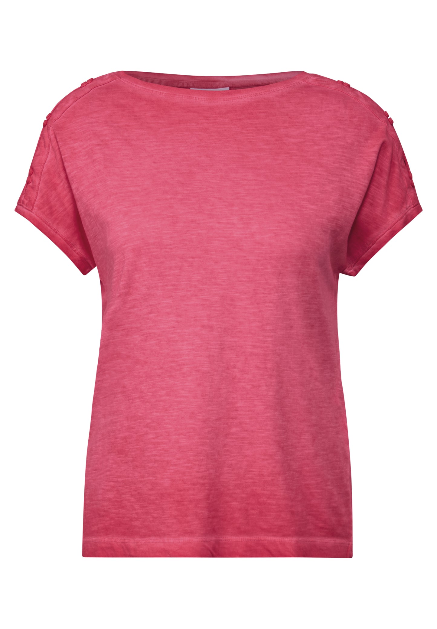 CECIL T-Shirt mit Knopfdetail - Farbe: glazed apple red