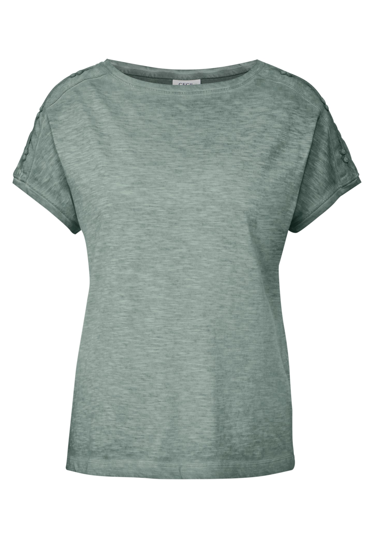 CECIL T-Shirt mit Knopfdetail - Farbe: dark balmy khaki
