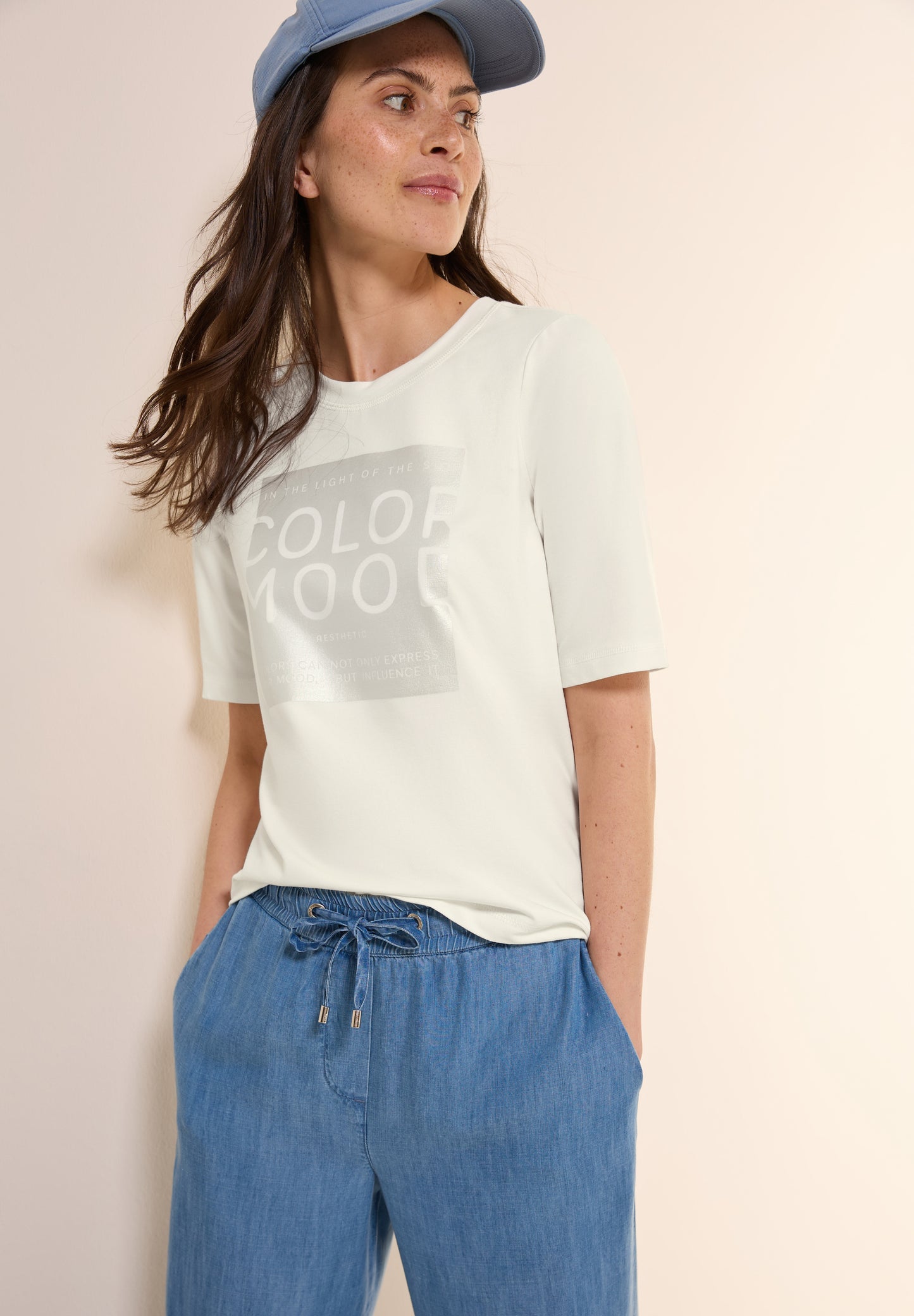 CECIL Softes Shirt mit Folienprint - Farbe: vanilla white