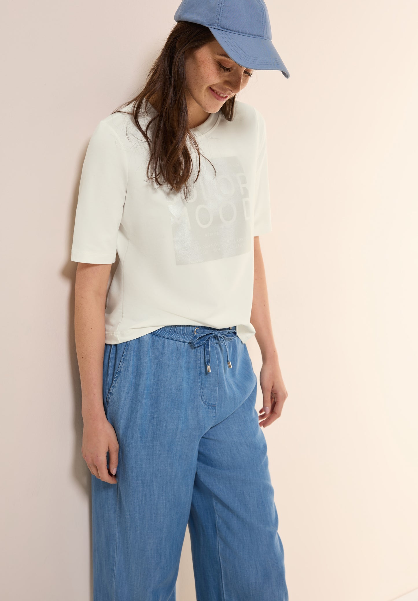 CECIL Softes Shirt mit Folienprint - Farbe: vanilla white
