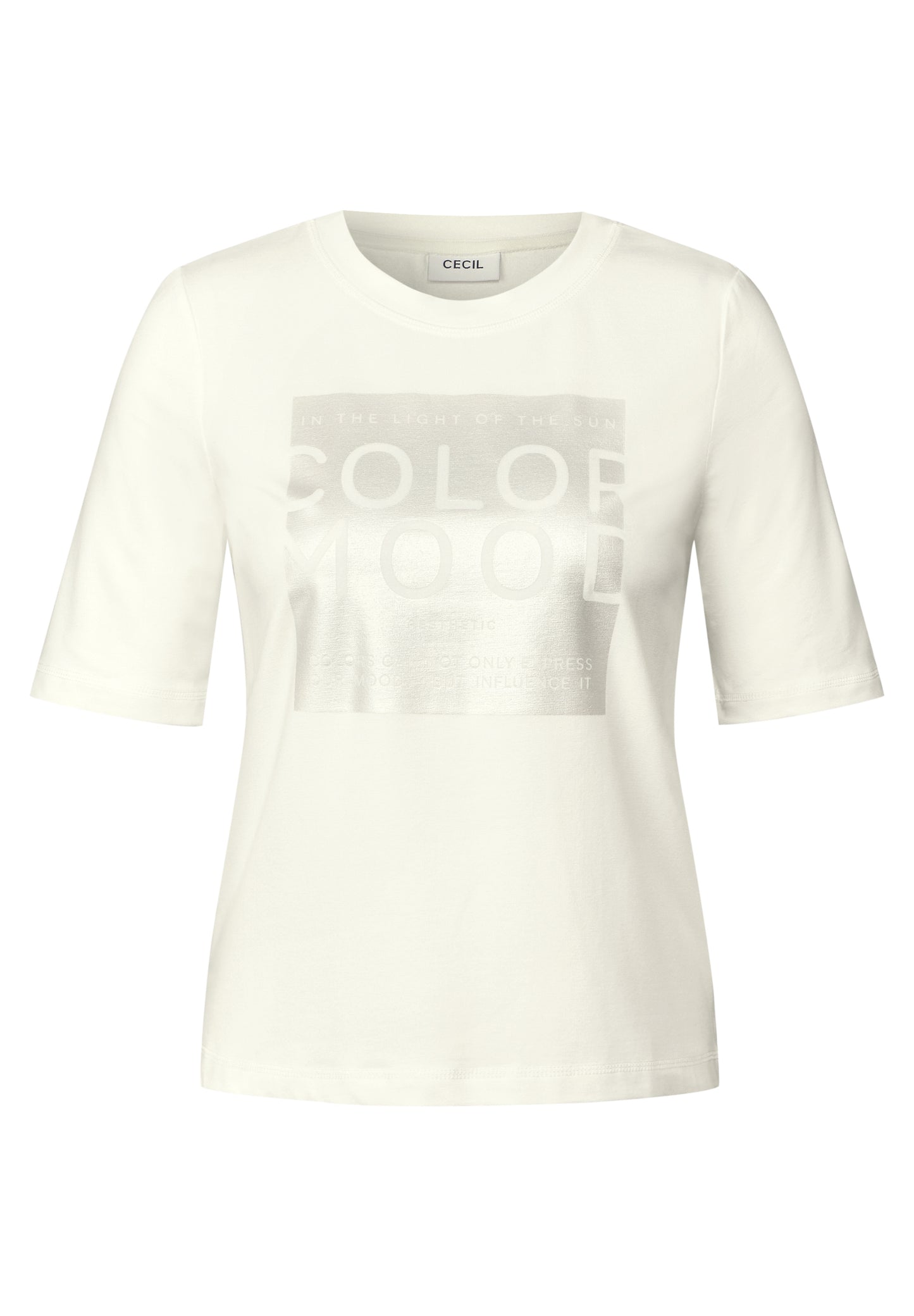 CECIL Softes Shirt mit Folienprint - Farbe: vanilla white