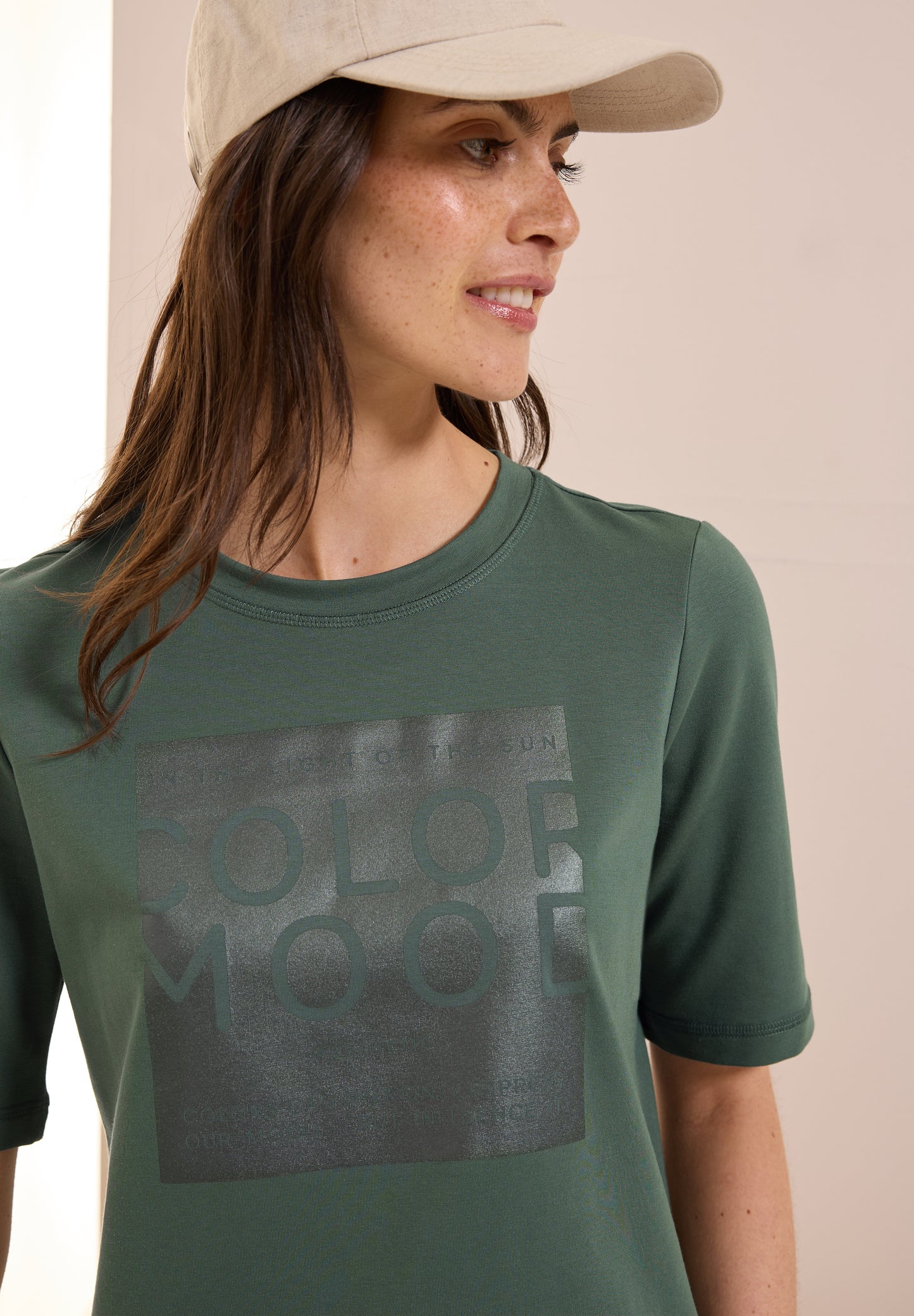 CECIL Softes Shirt mit Folienprint - Farbe: dark balmy khaki