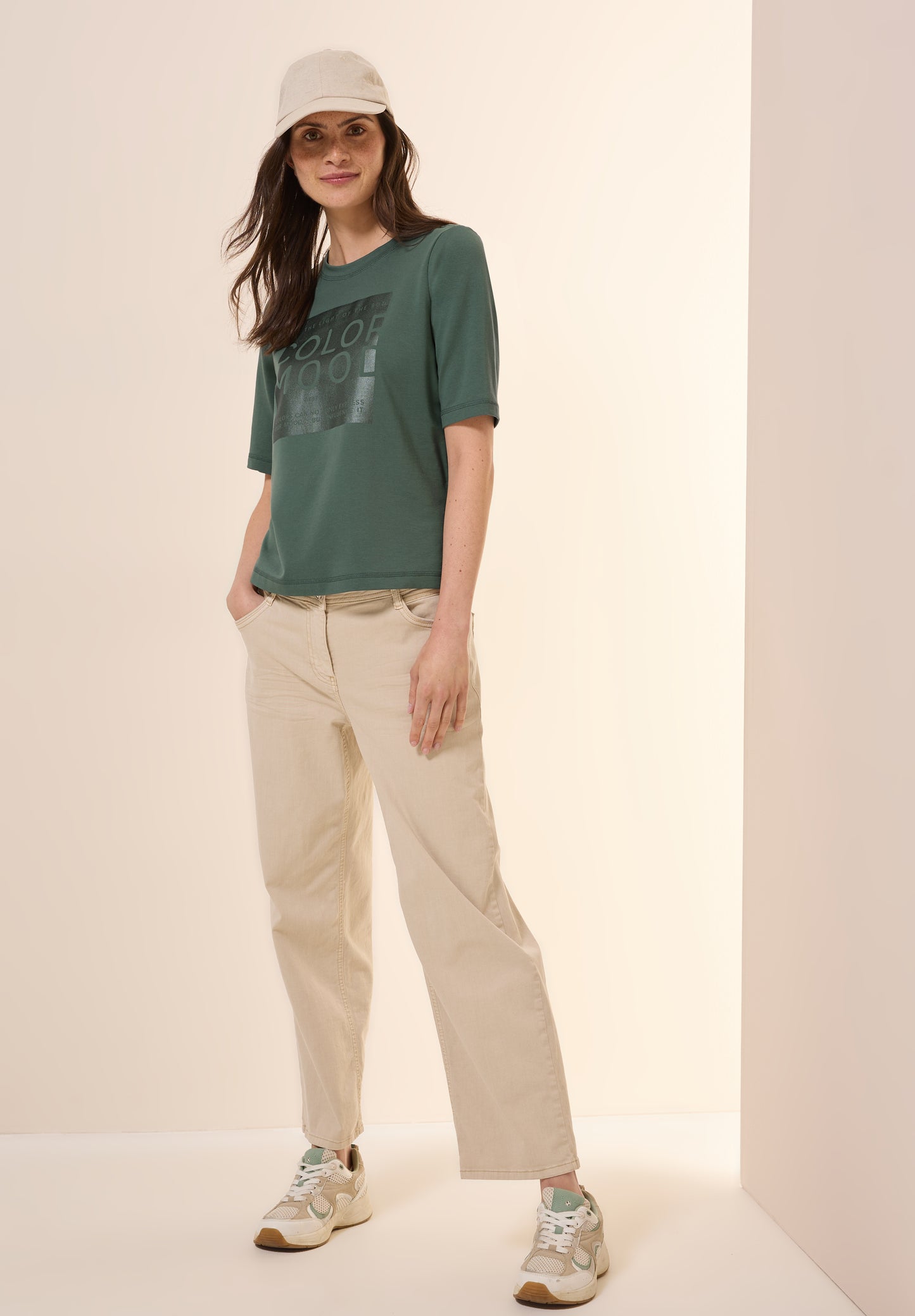 CECIL Softes Shirt mit Folienprint - Farbe: dark balmy khaki