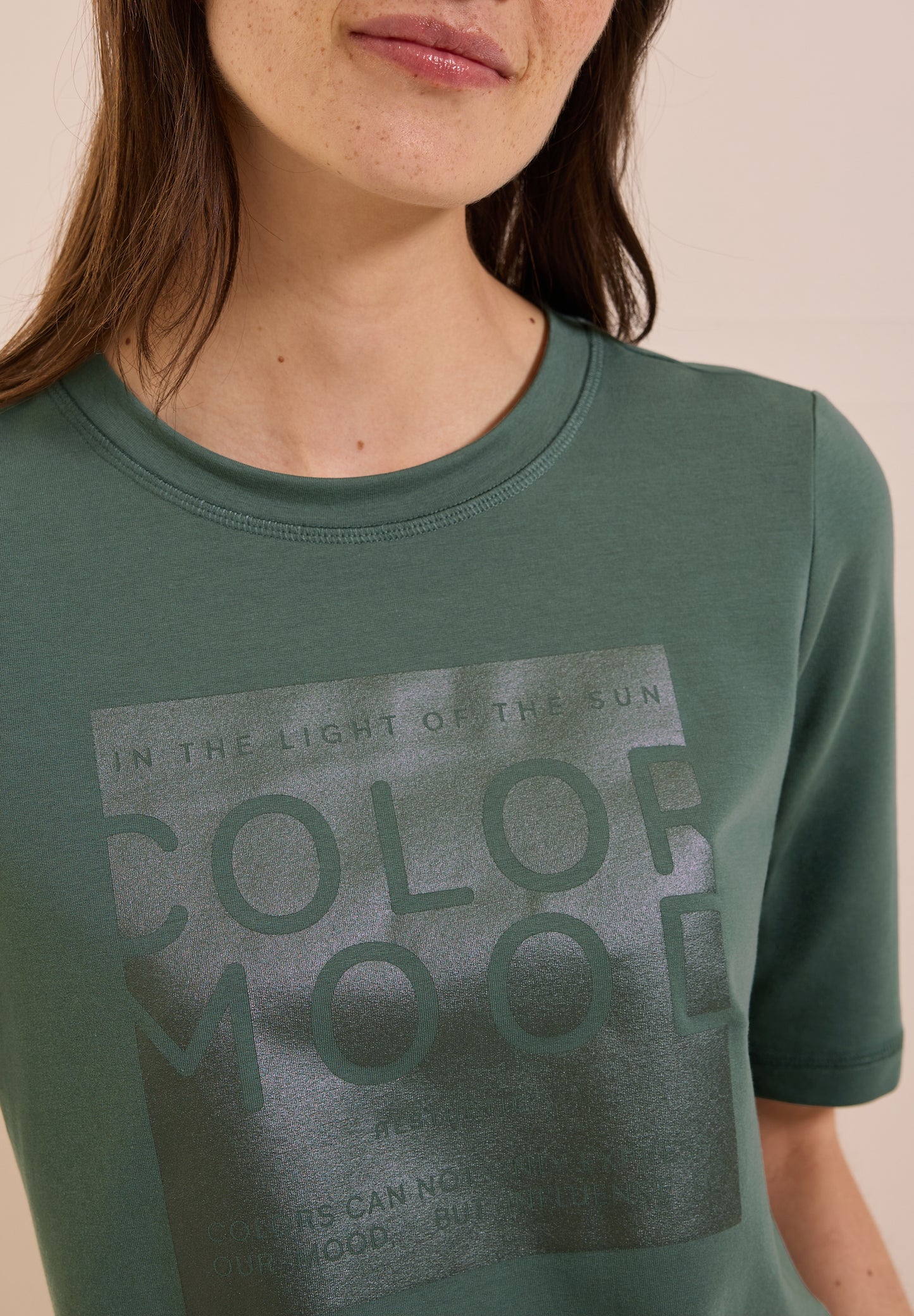 CECIL Softes Shirt mit Folienprint - Farbe: dark balmy khaki