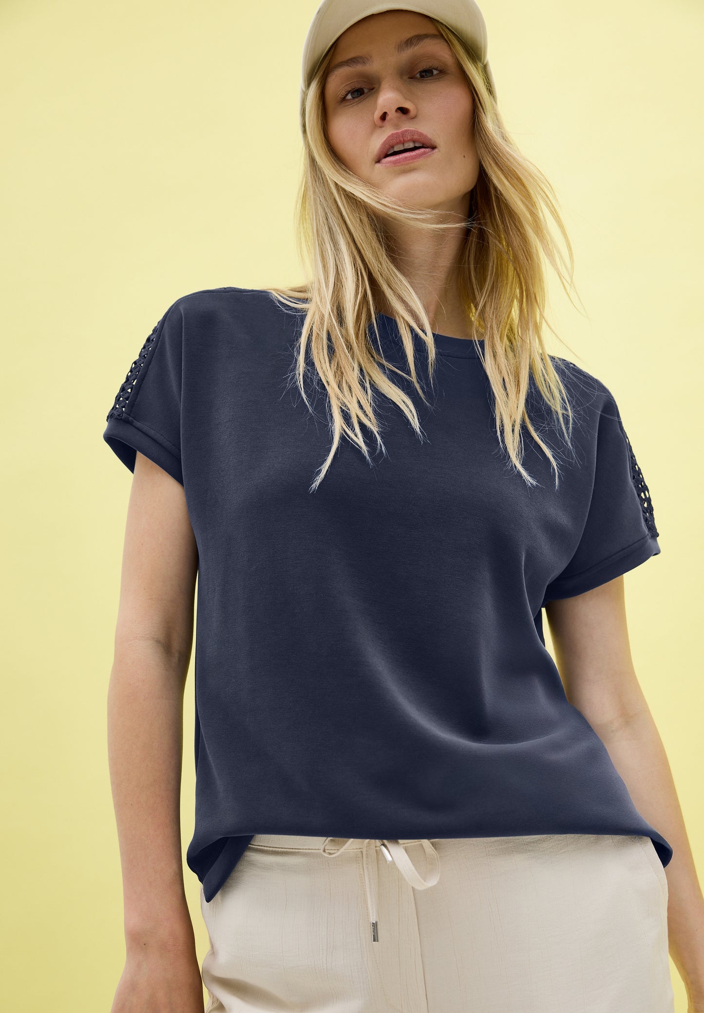 CECIL Silk Touch T-Shirt - Farbe: urban navy blue
