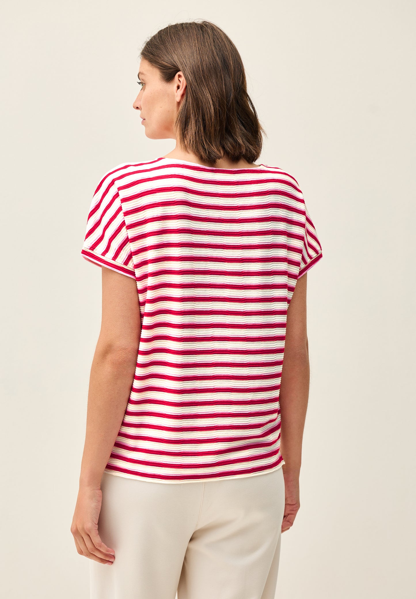 CECIL Gestreiftes Strukturshirt - Farbe: glazed apple red