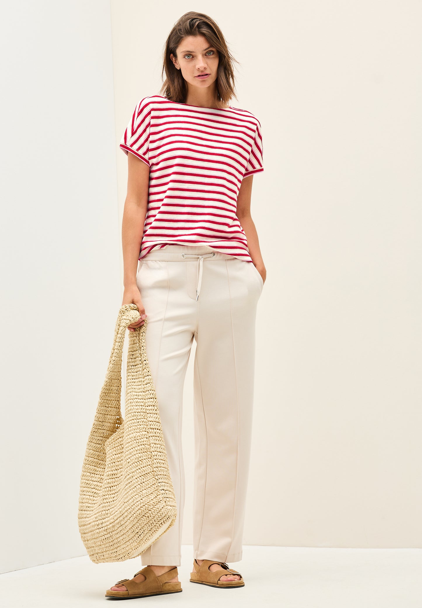 CECIL Gestreiftes Strukturshirt - Farbe: glazed apple red