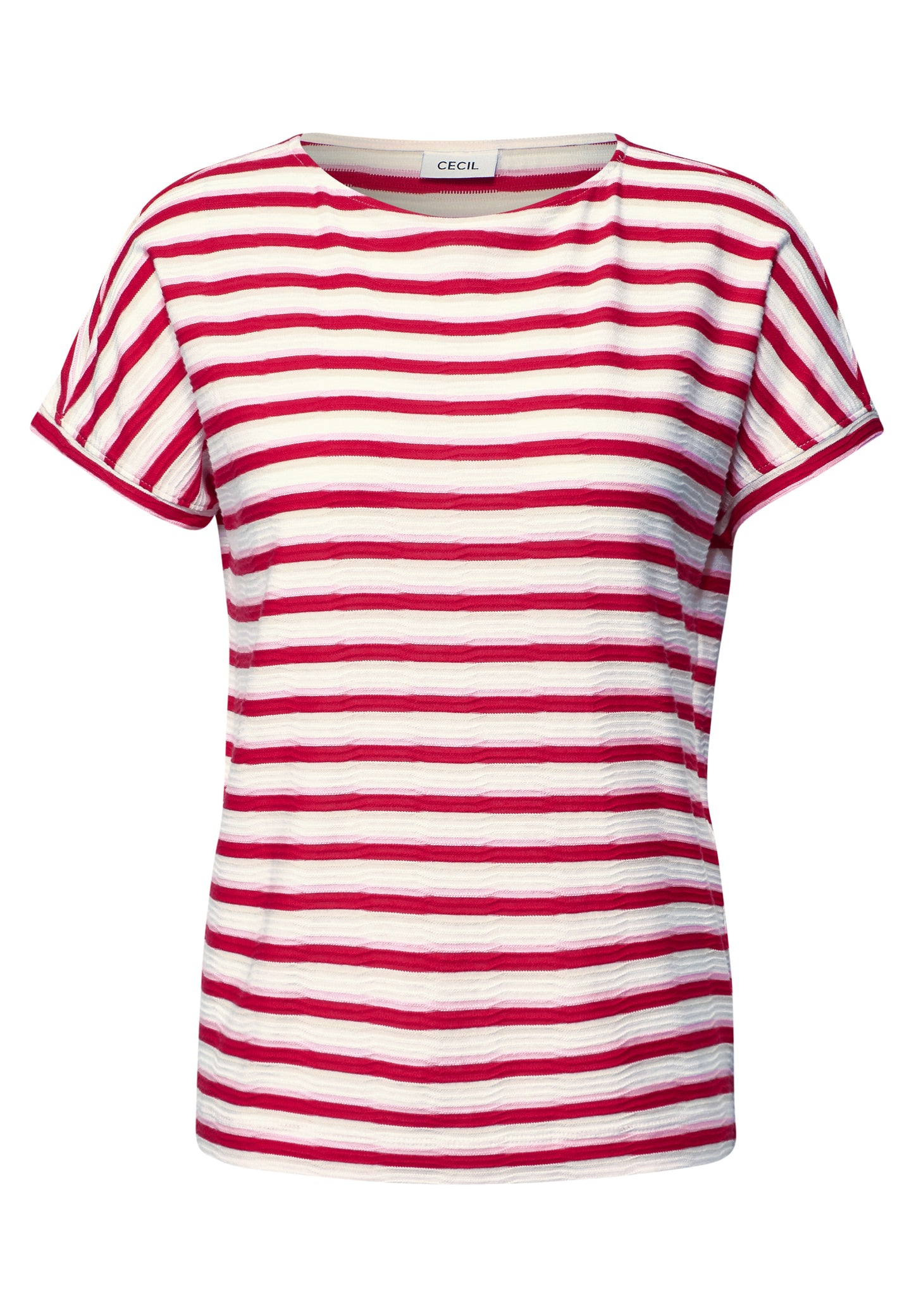 CECIL Gestreiftes Strukturshirt - Farbe: glazed apple red