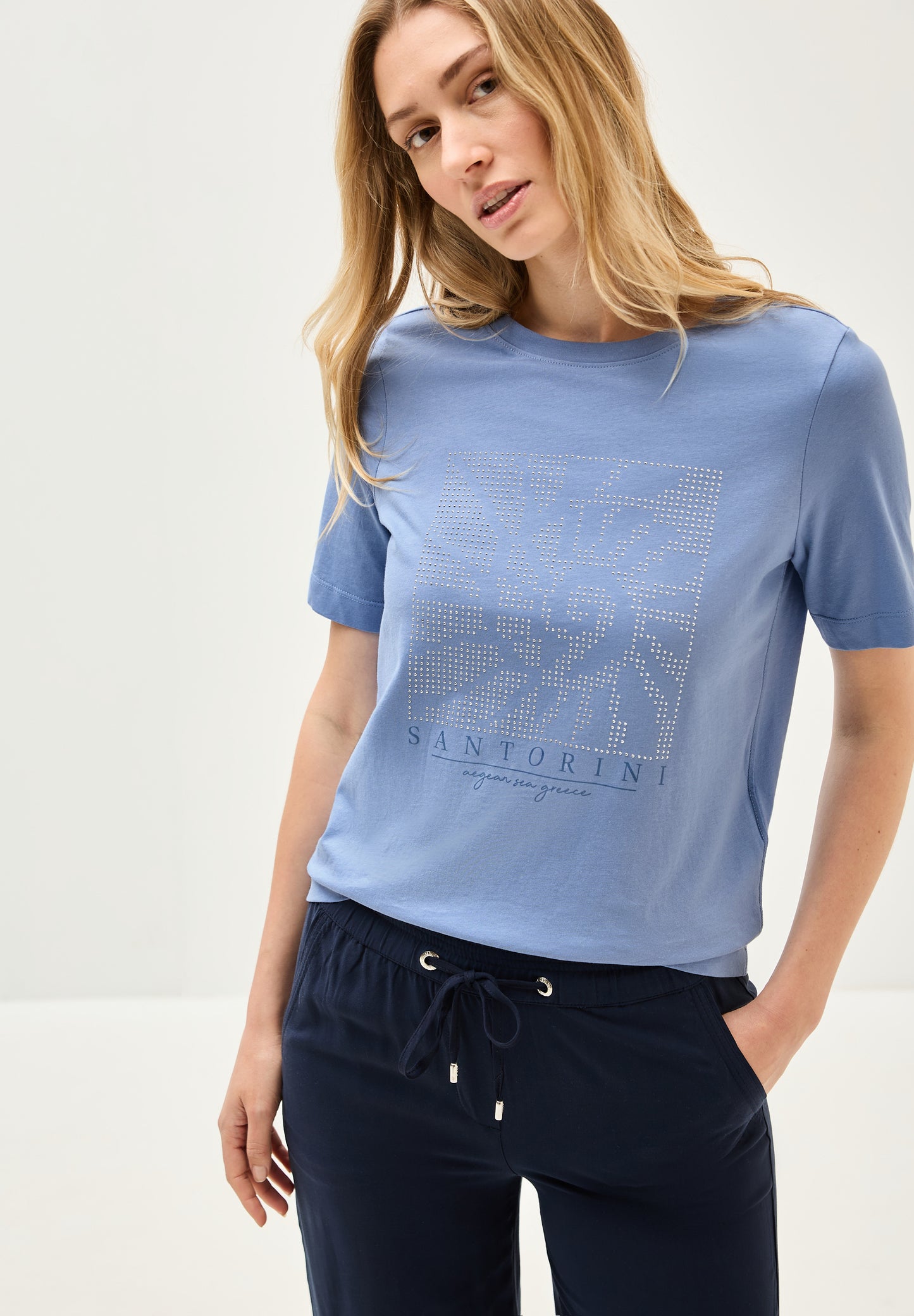 CECIL Shirt mit Schmucksteinen - Farbe: deep pastel blue