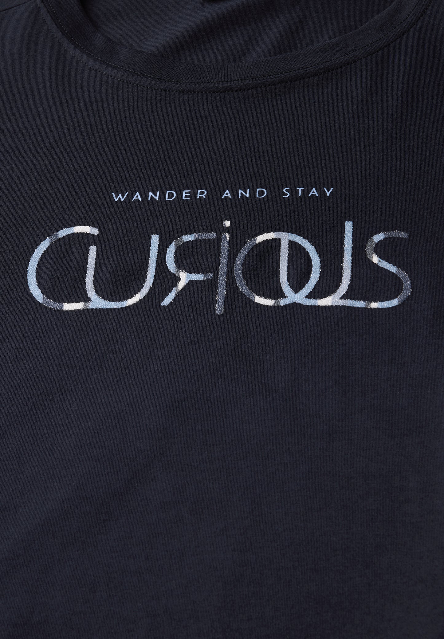 CECIL T-Shirt mit Wording - Farbe: urban dark blue