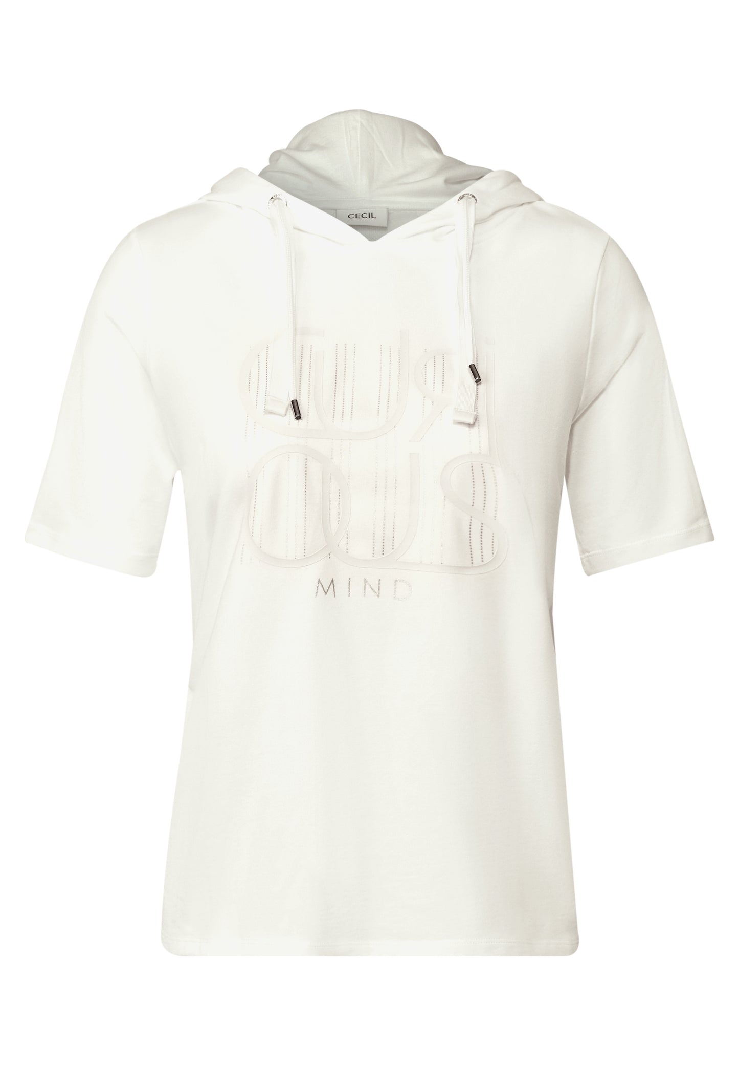 CECIL Kapuzenshirt mit Wording - Farbe: vanilla white