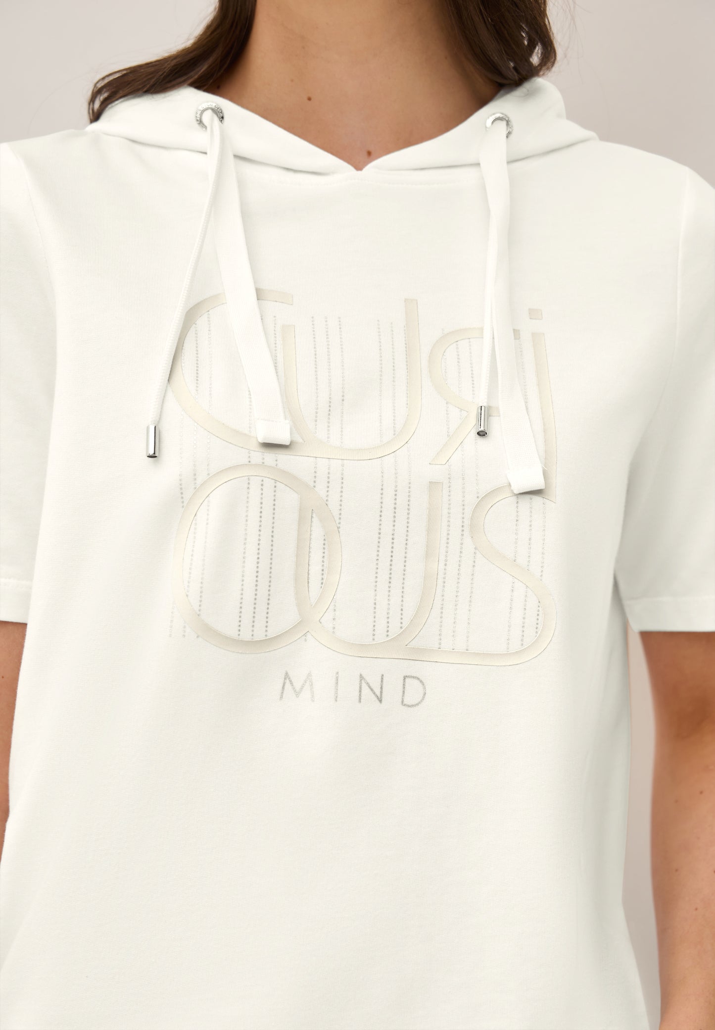 CECIL Kapuzenshirt mit Wording - Farbe: vanilla white