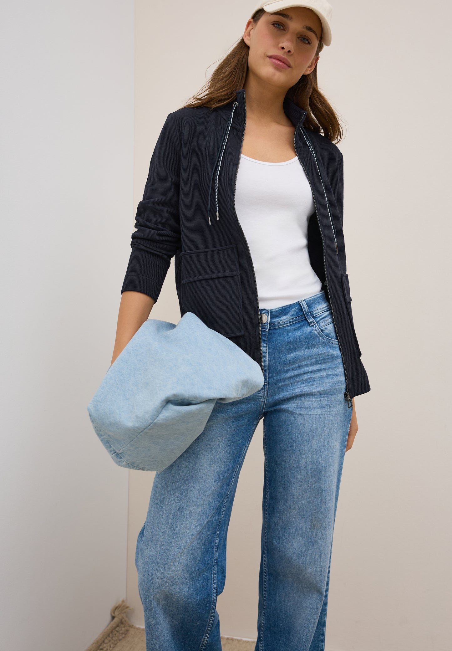 CECIL Leichte Ottoman Jacke - Farbe: urban dark blue