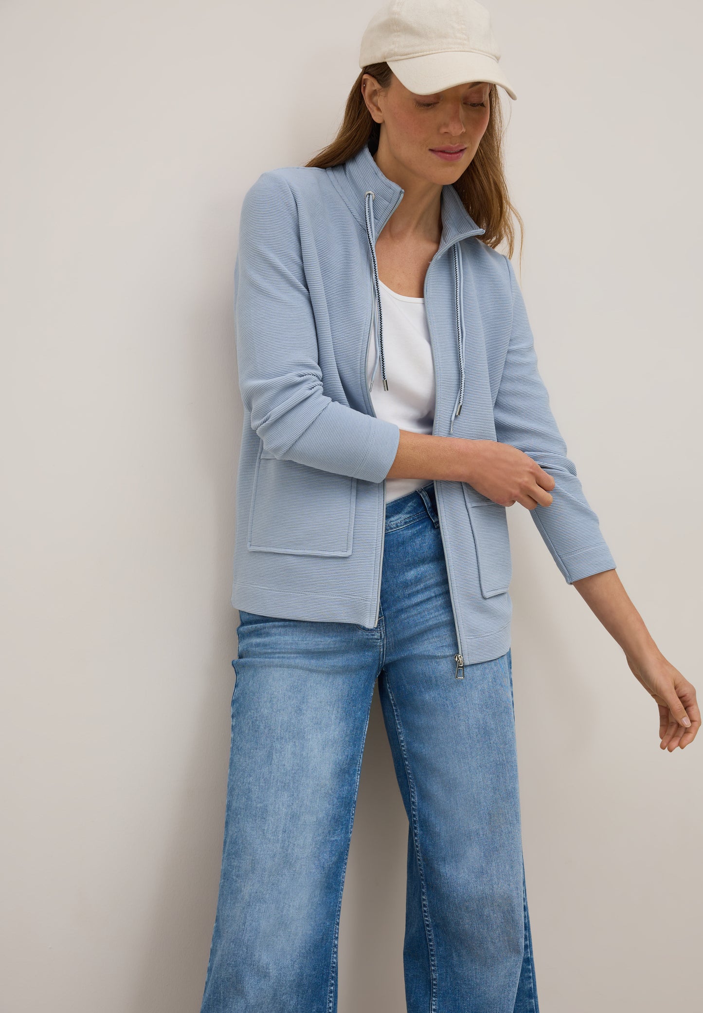 CECIL Leichte Ottoman Jacke - Farbe: mountain blue