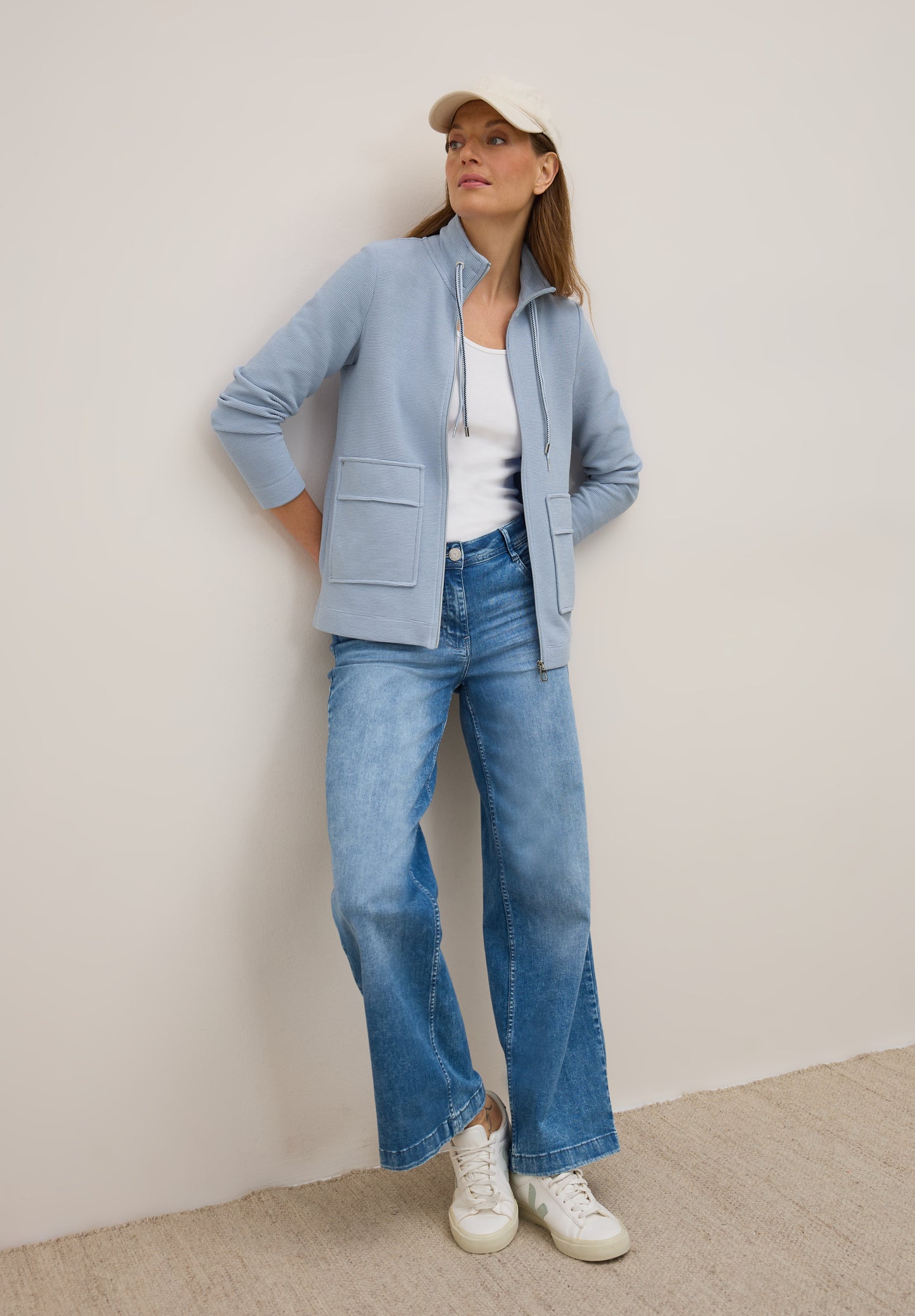 CECIL Leichte Ottoman Jacke - Farbe: mountain blue