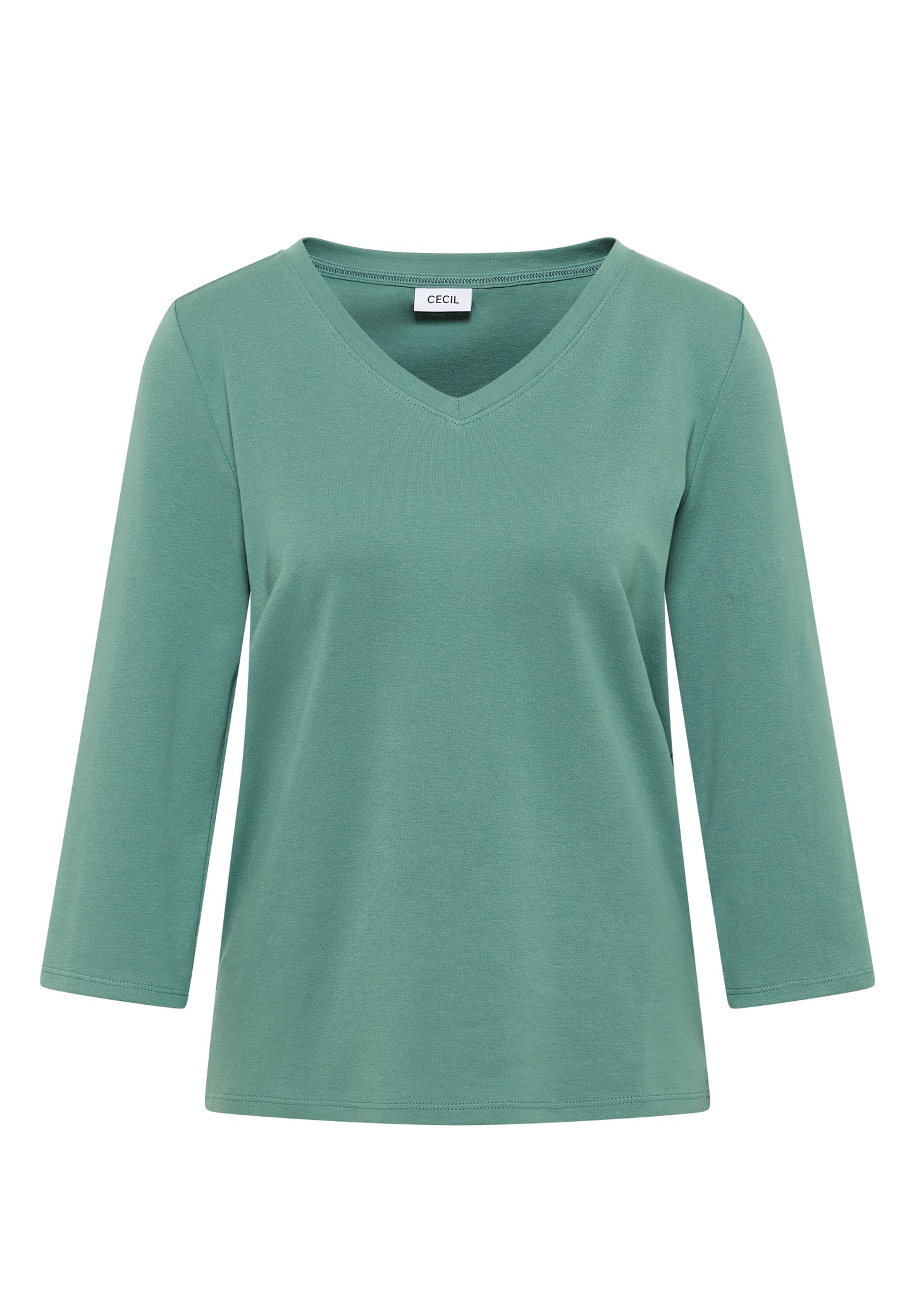 CECIL Basic V-Neck Shirt - Farbe: jewel green