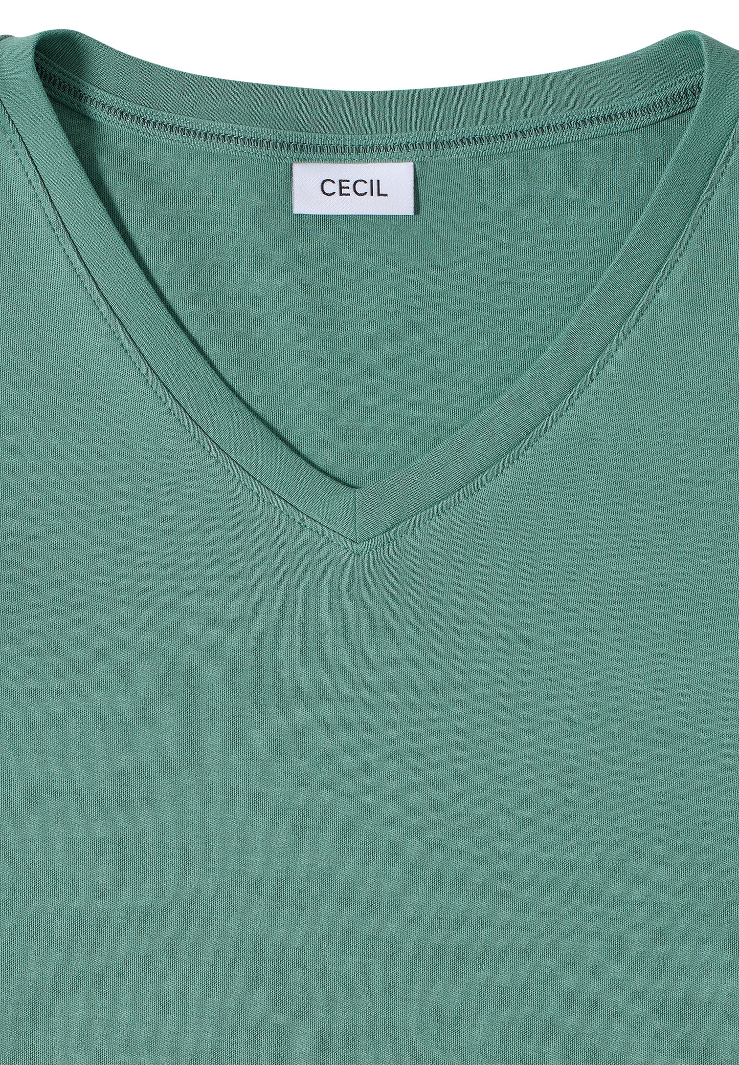 CECIL Basic V-Neck Shirt - Farbe: jewel green