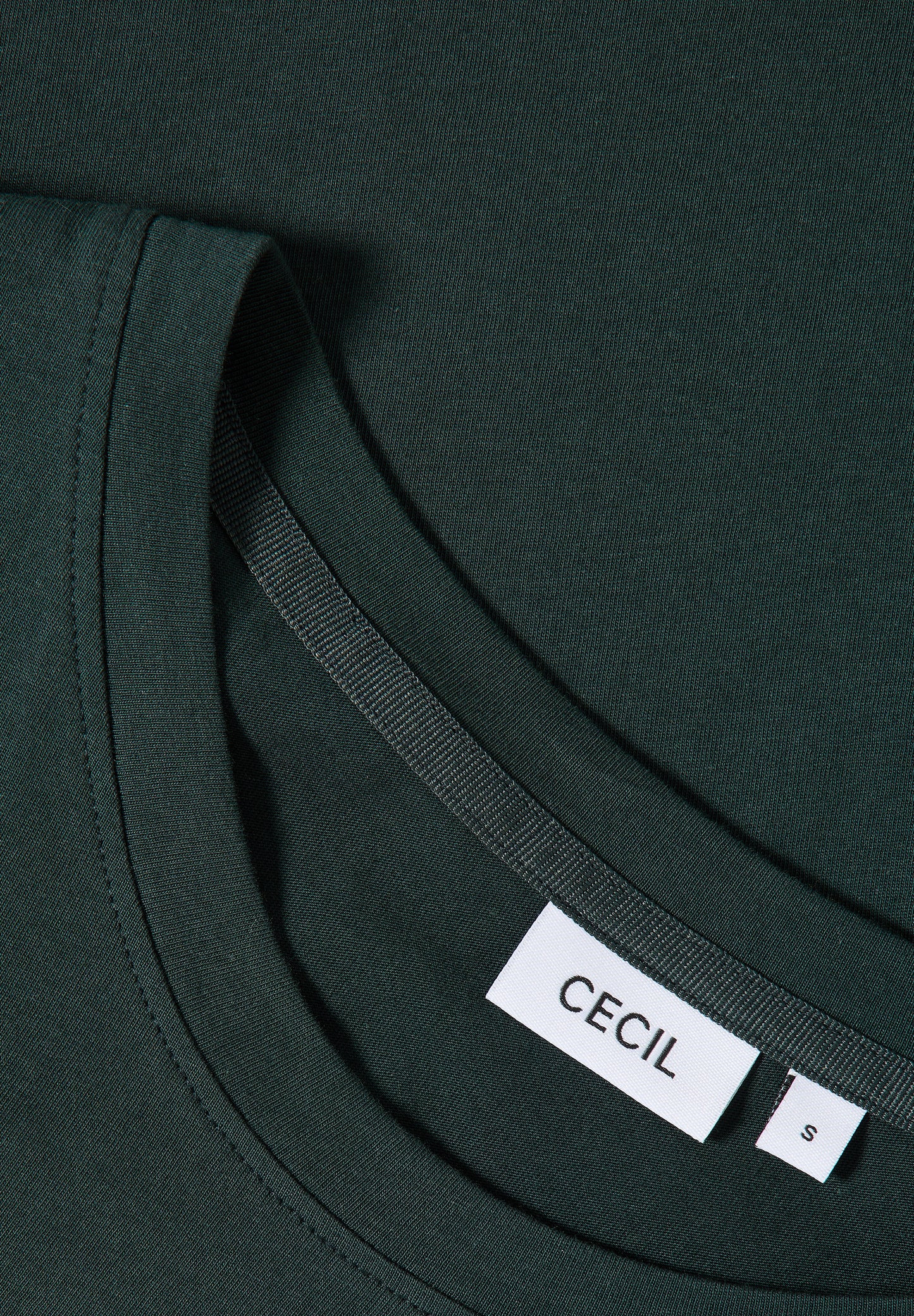 CECIL T-Shirt mit Wording Artwork - Farbe: ink green