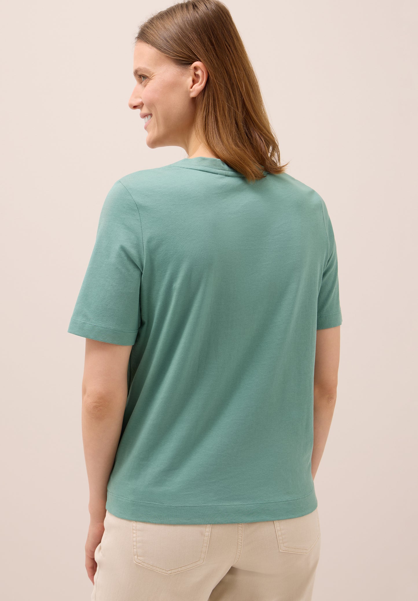 CECIL T-Shirt mit Wording Artwork - Farbe: jewel green