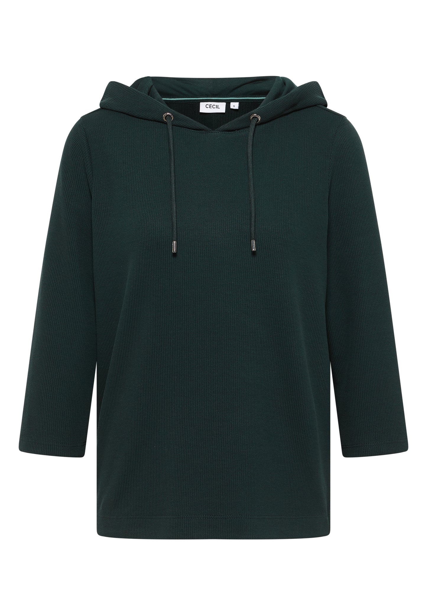 CECIL Hoodie Shirt in Rippstruktur - Farbe: ink green