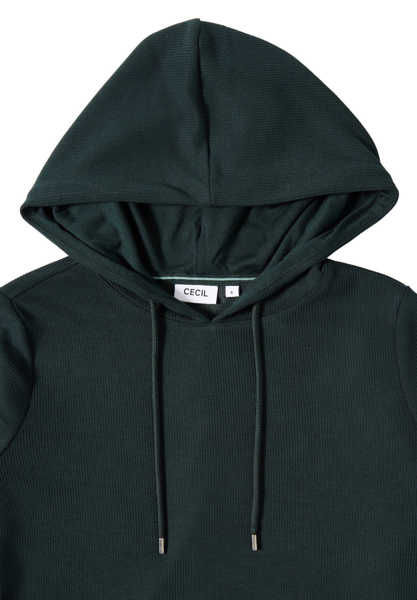 CECIL Hoodie Shirt in Rippstruktur - Farbe: ink green