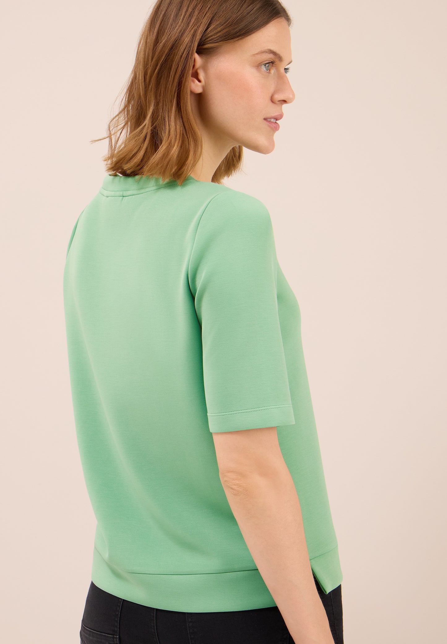 CECIL Softes Cupro Touch T-Shirt - Farbe: fennel green