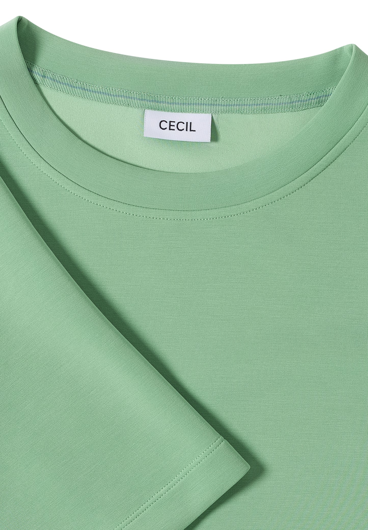 CECIL Softes Cupro Touch T-Shirt - Farbe: fennel green