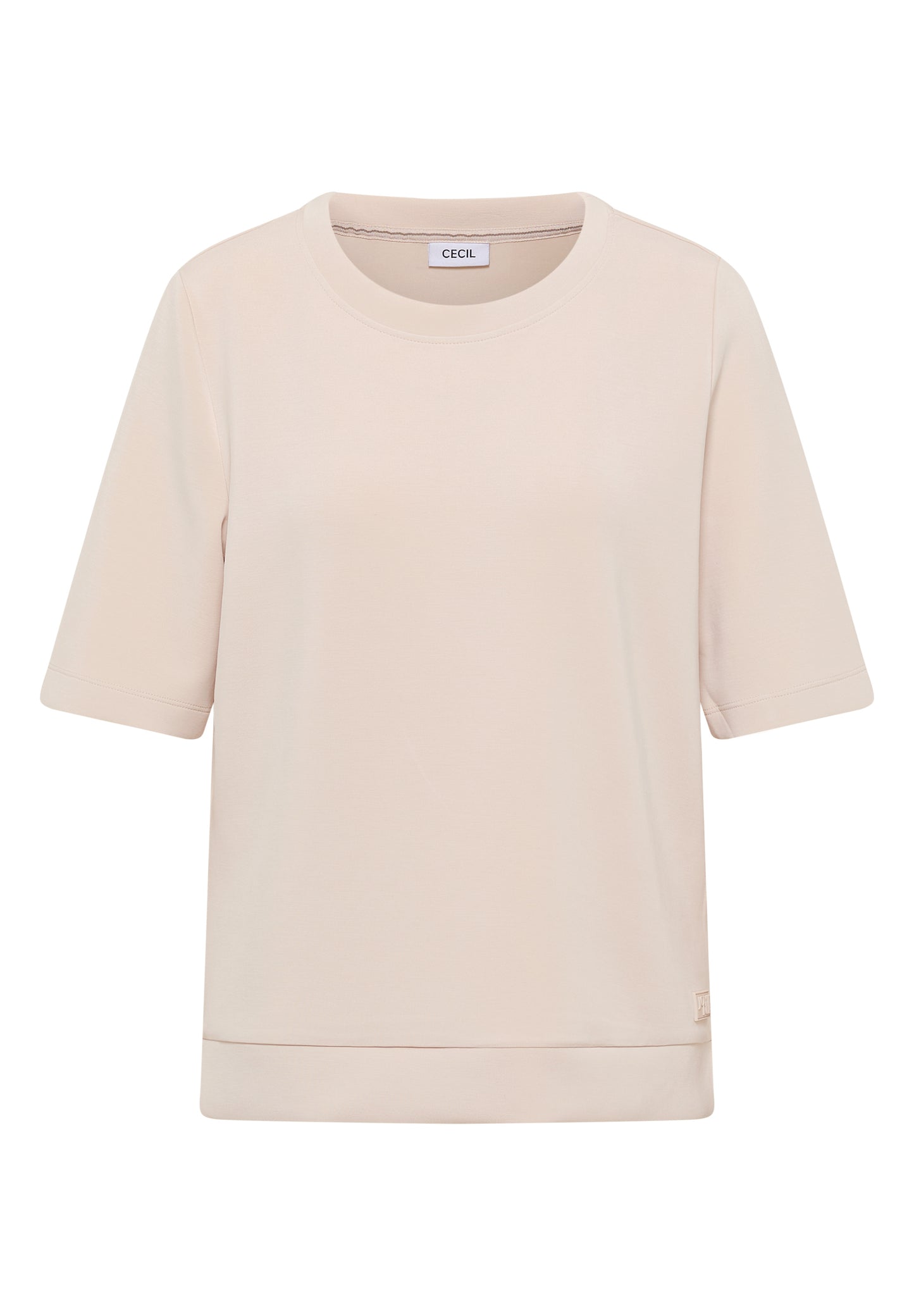 CECIL Softes Cupro Touch T-Shirt - Farbe: oat milk beige