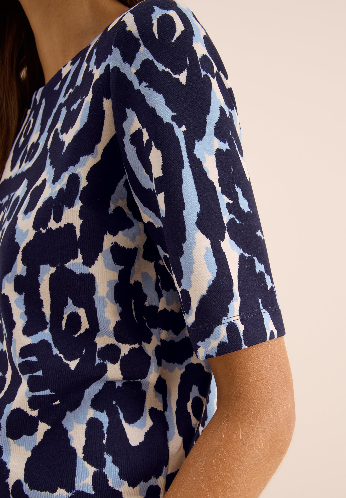 CECIL Cupro Touch Print-Shirt - Farbe: urban dark blue
