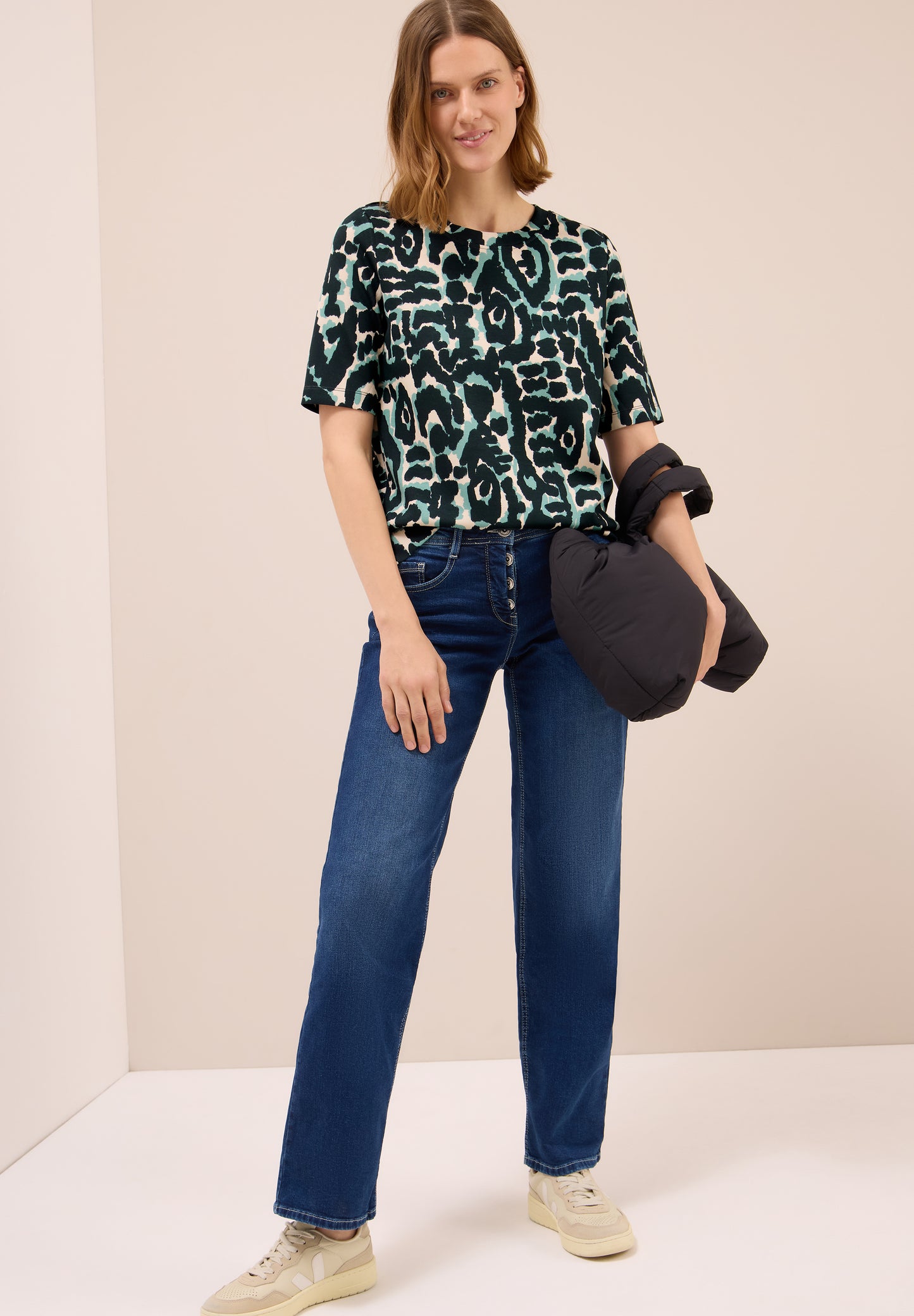 CECIL Cupro Touch Print-Shirt - Farbe: ink green