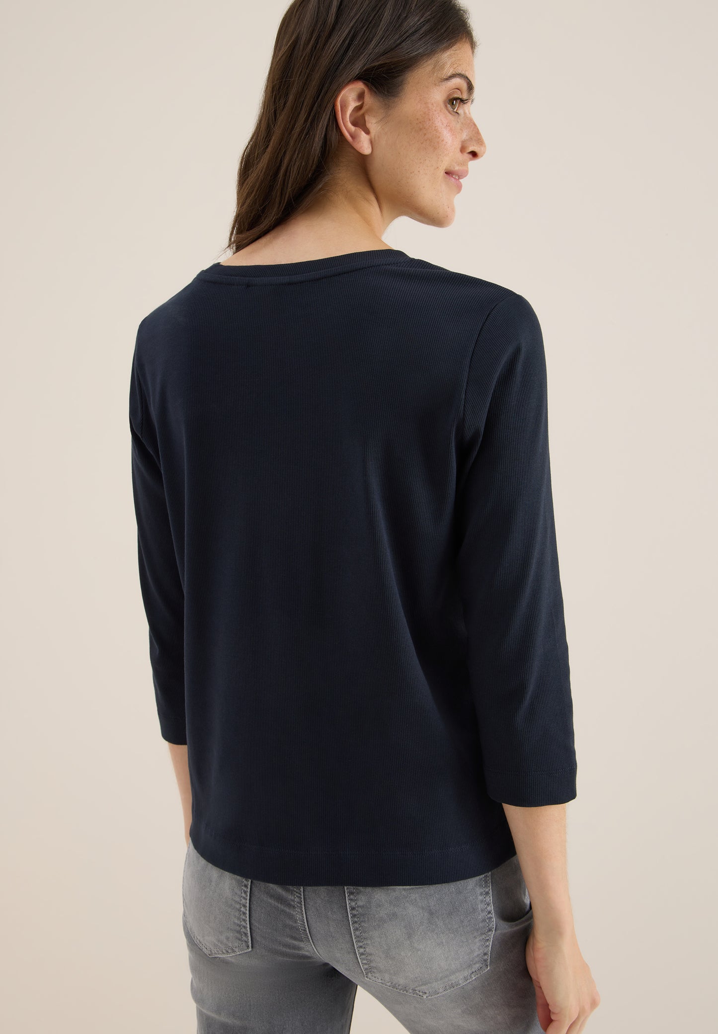 CECIL Shirt mit Rippstruktur - Farbe: urban dark blue