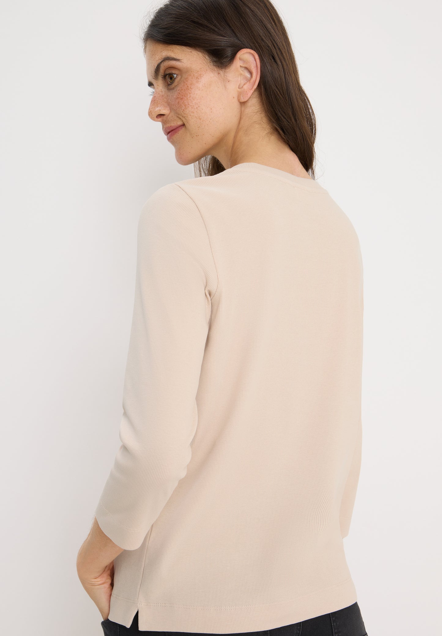 CECIL Shirt mit Rippstruktur - Farbe: oat milk beige