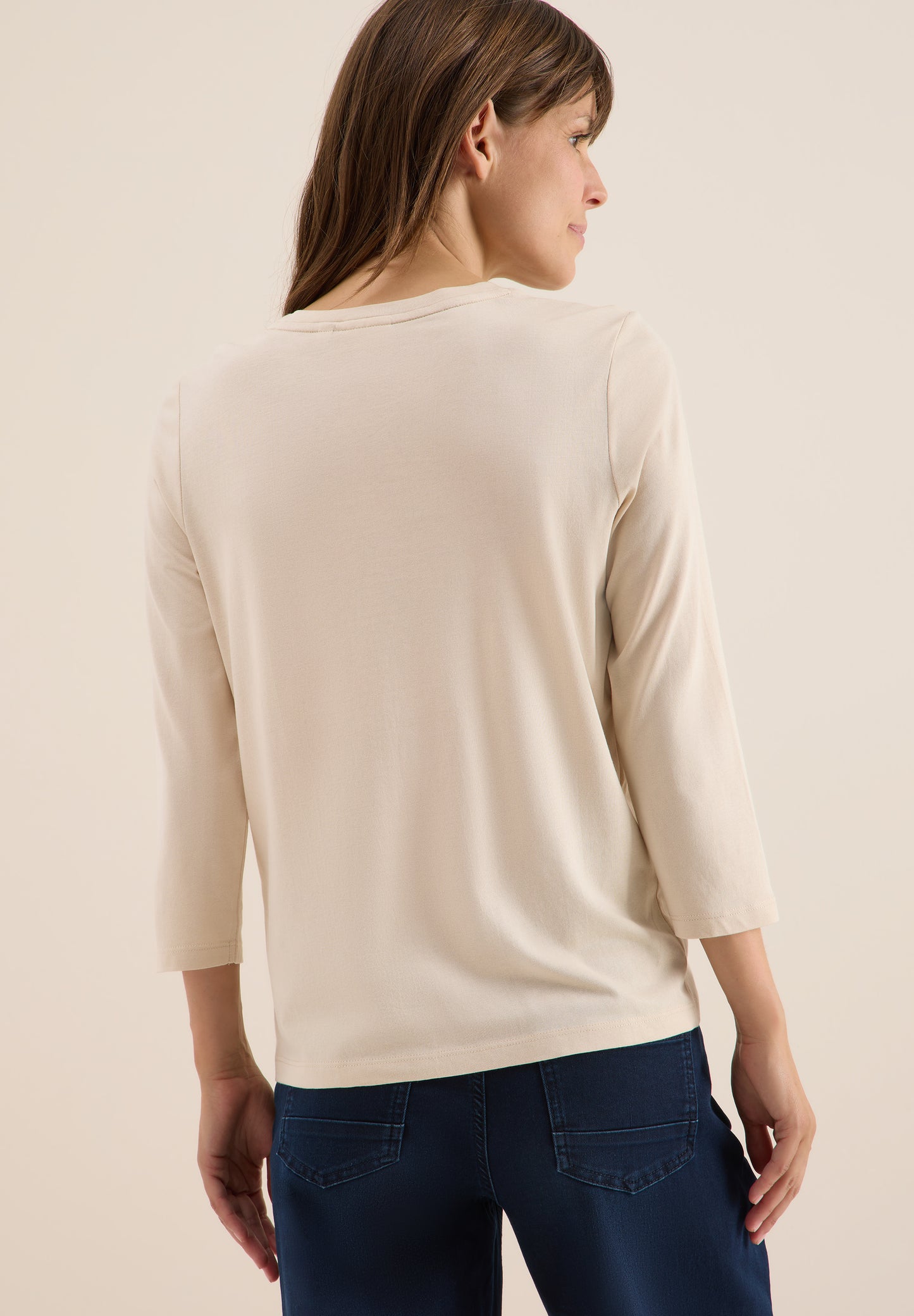 CECIL Shirt mit Schmucksteinen - Farbe: oat milk beige