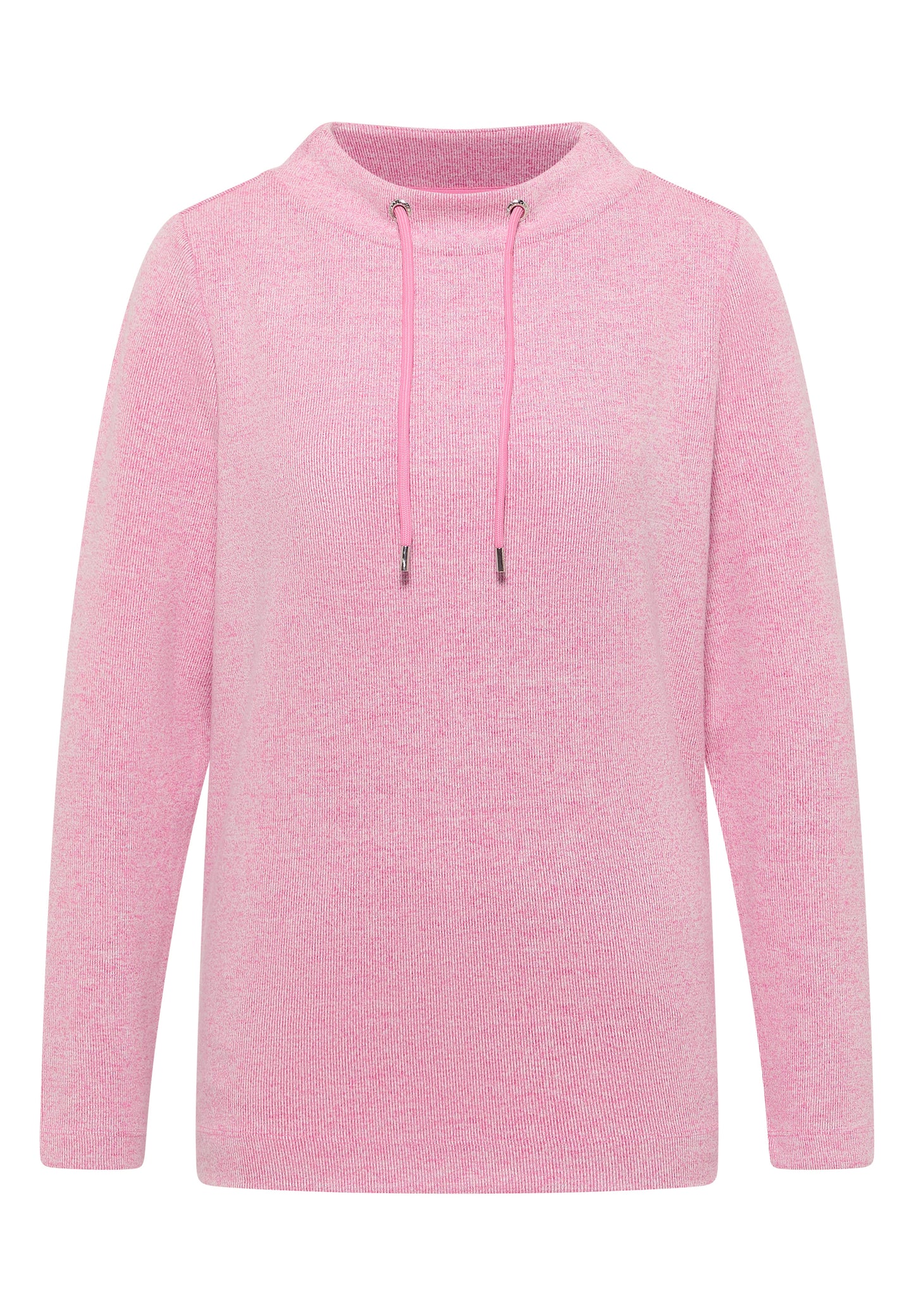 CECIL Funnelneck Melange Rippshirt - Farbe: dark blossom melange
