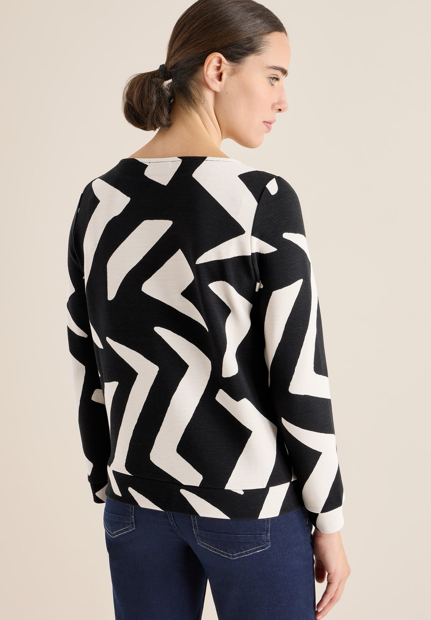 CECIL Ottoman Shirt mit Muster - Farbe: light greige