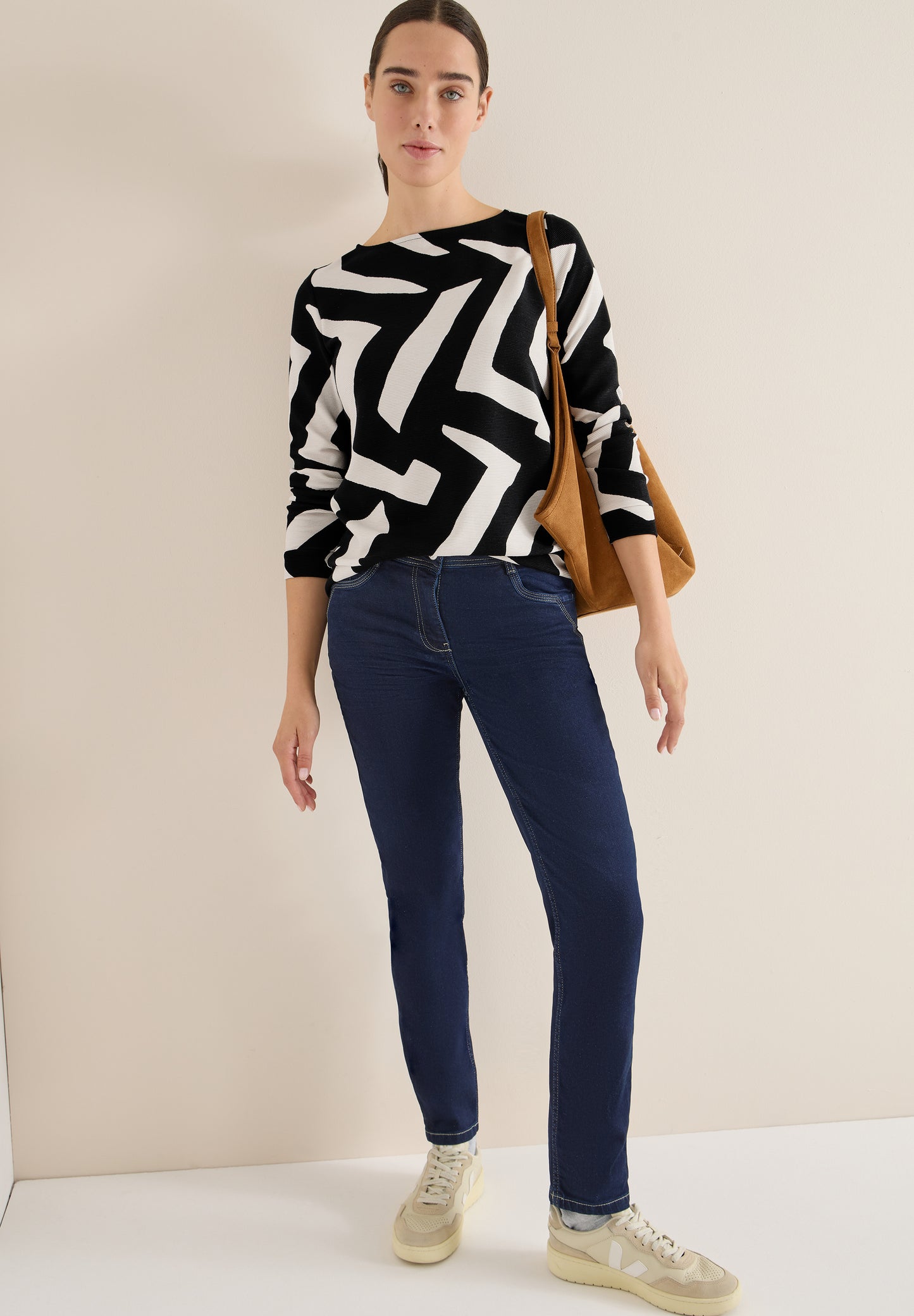 CECIL Ottoman Shirt mit Muster - Farbe: light greige