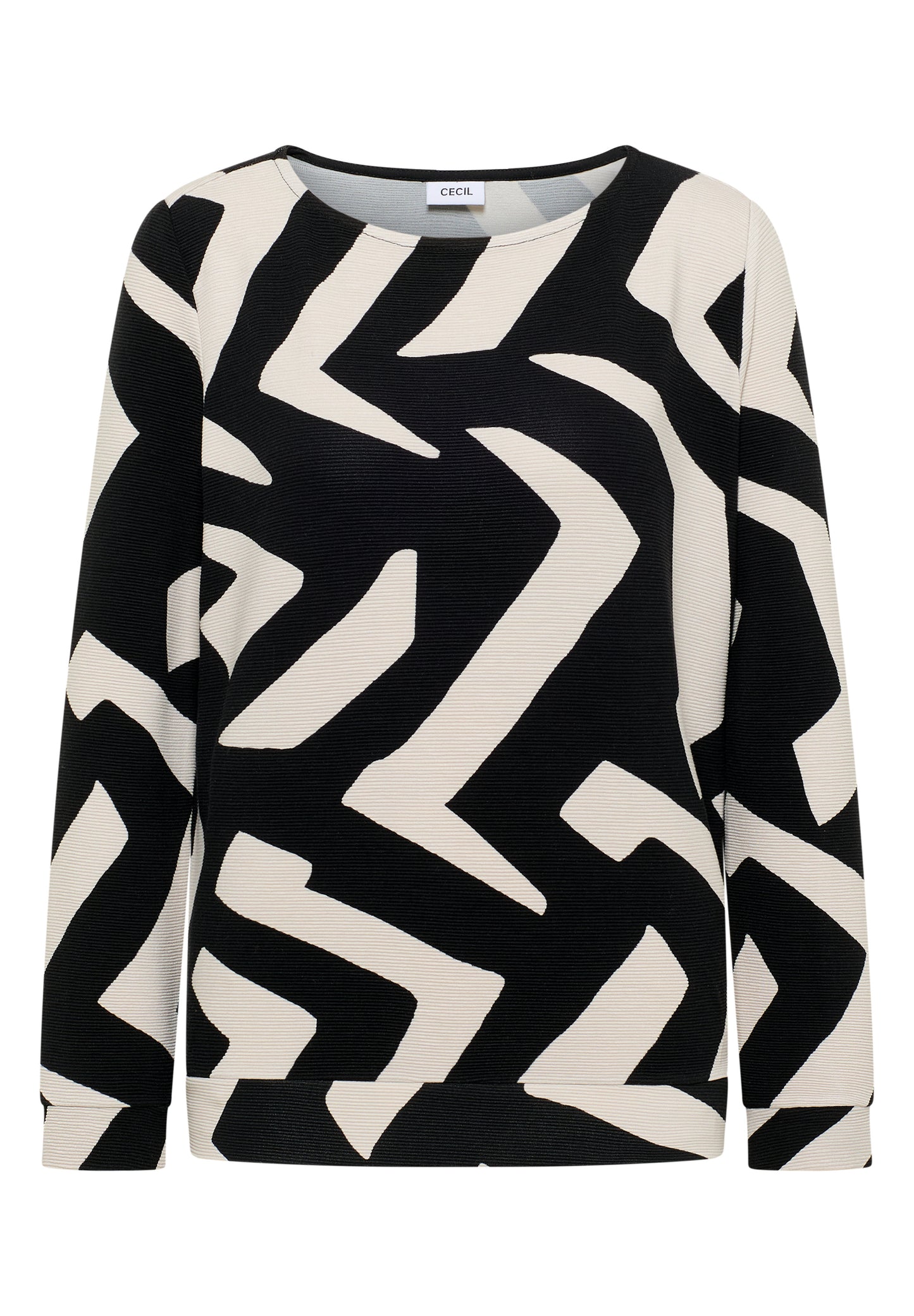 CECIL Ottoman Shirt mit Muster - Farbe: light greige