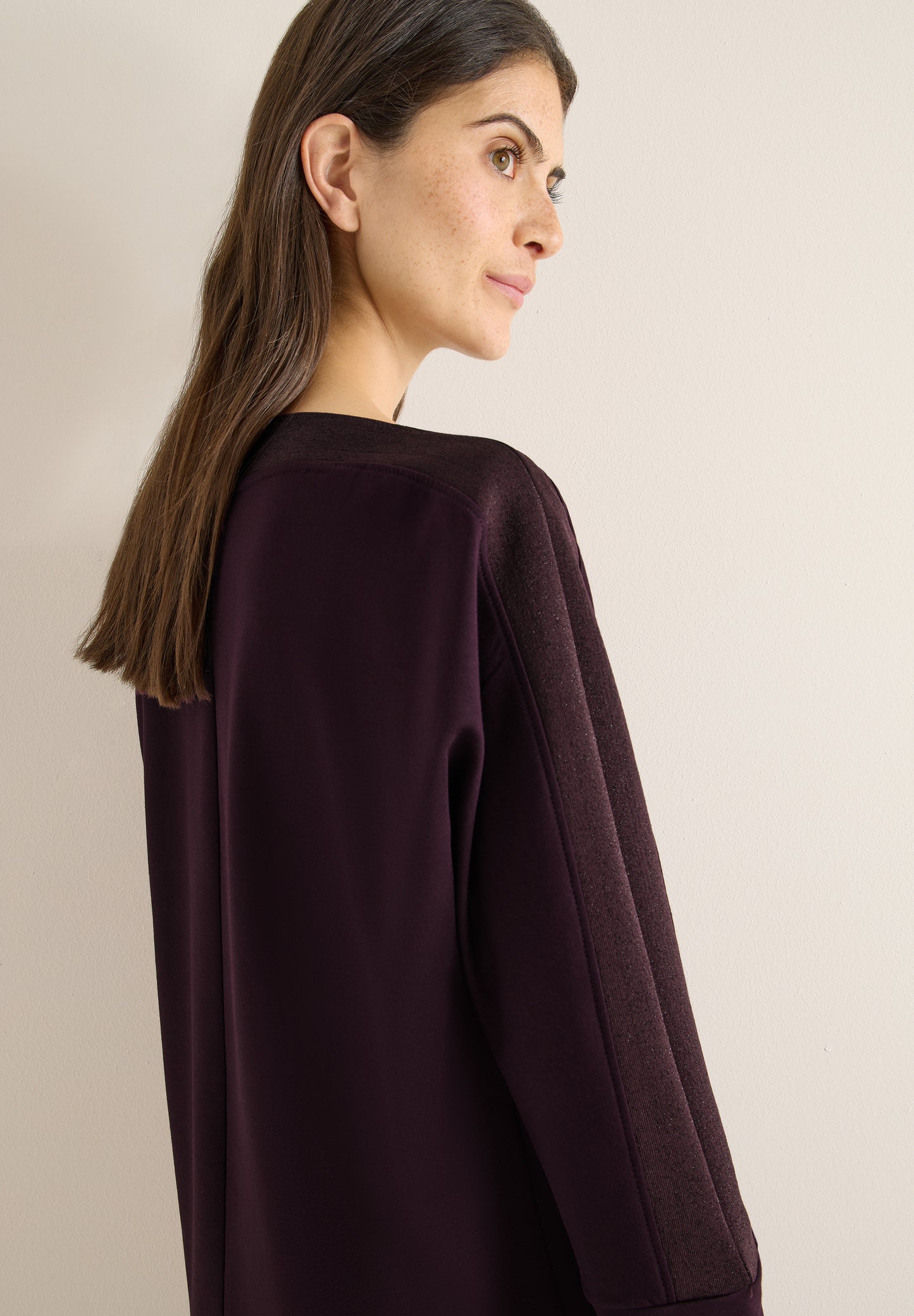 CECIL - Batwing Shirt mit Tape - Farbe: eggplant red
