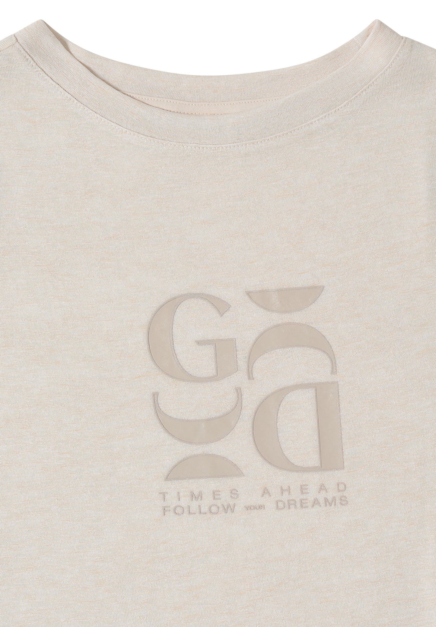 CECIL - T-Shirt in Leinen-Optik mit Print - Farbe: macadamia beige